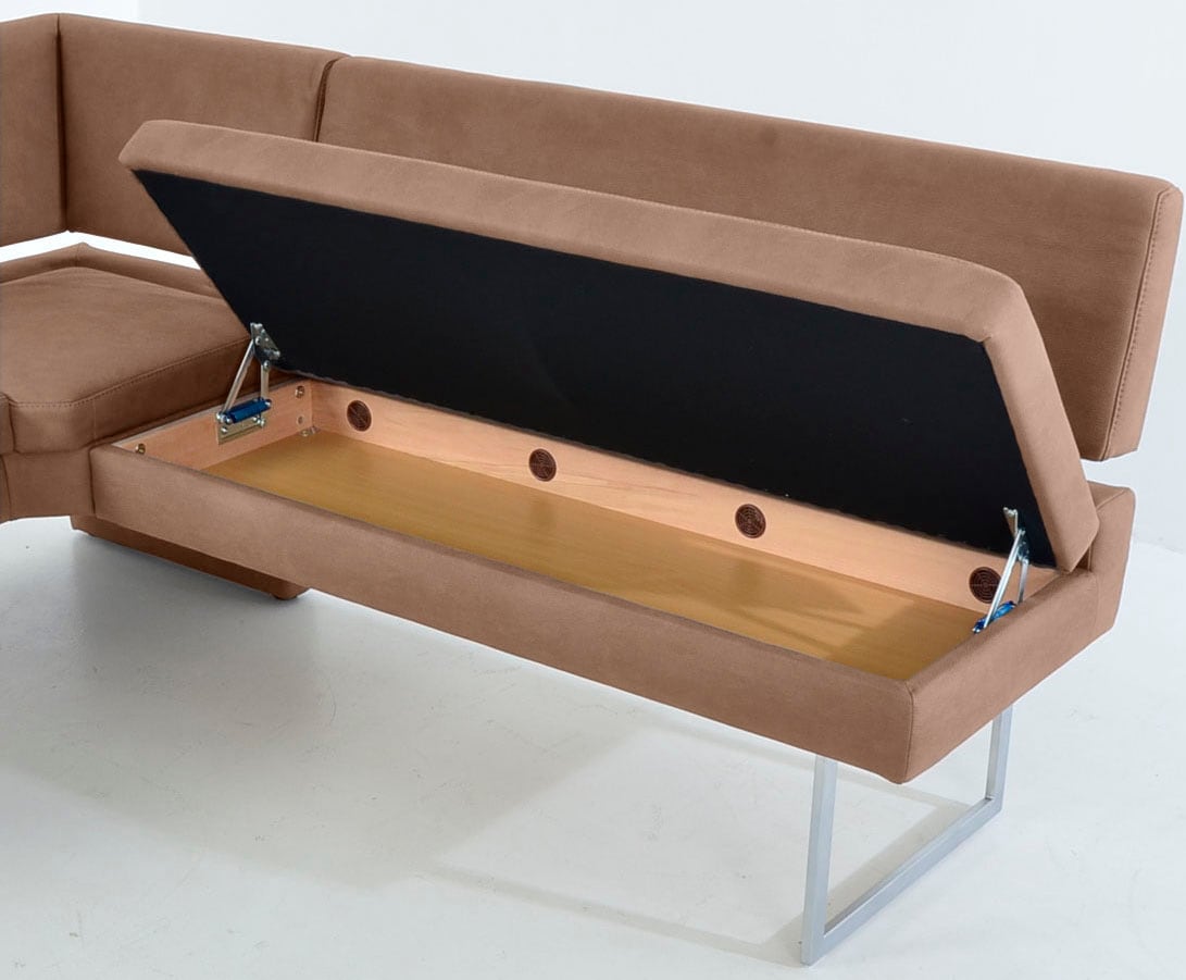 K+W Komfort & Wohnen Banc d'angle jambe longue à gauche ou à droite, avec entretoise décorative