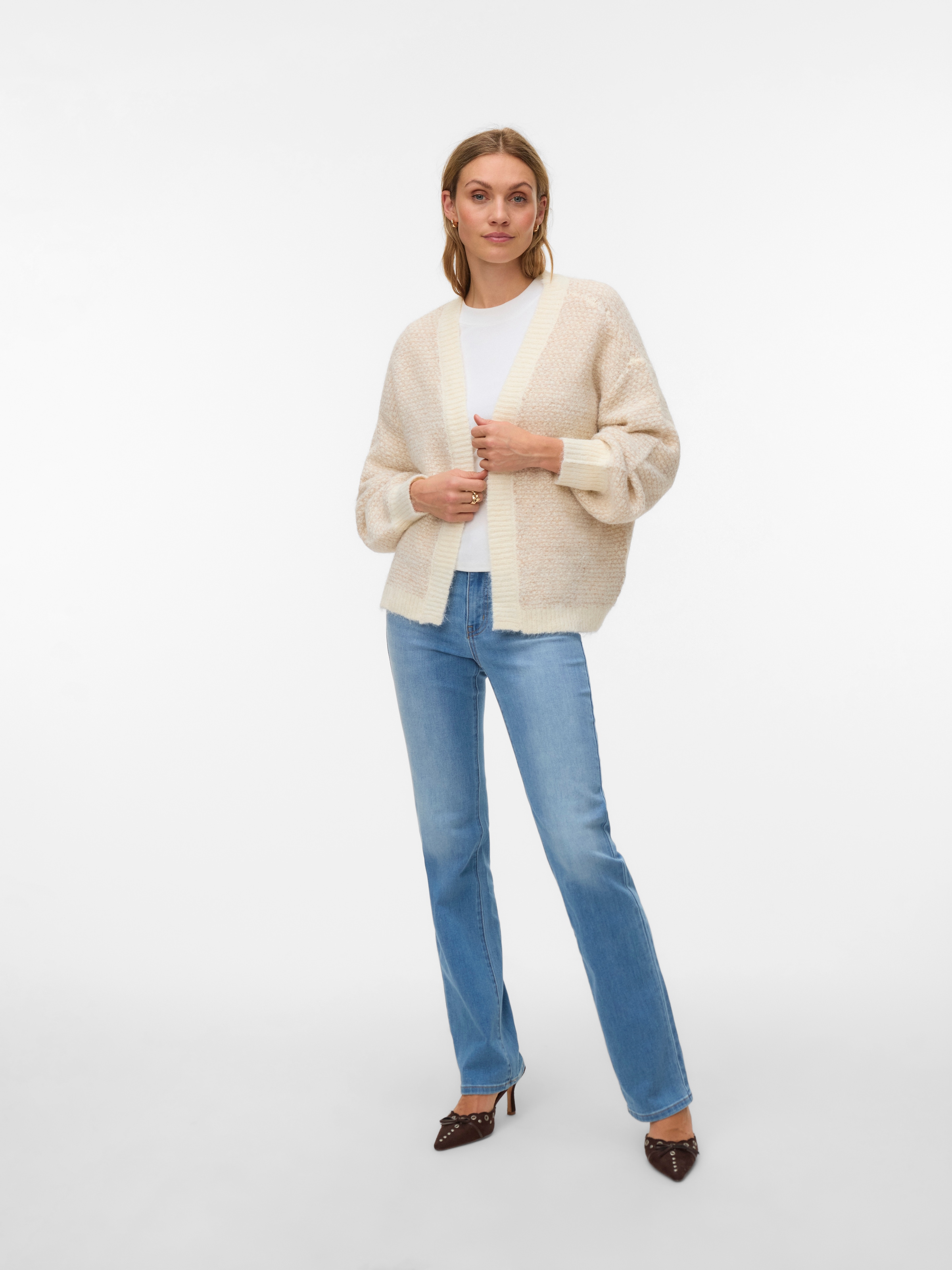 Vero Moda Veste en tricot »VMLOVELY LS OPEN CARDIGAN« mit Wolle und Stretch
