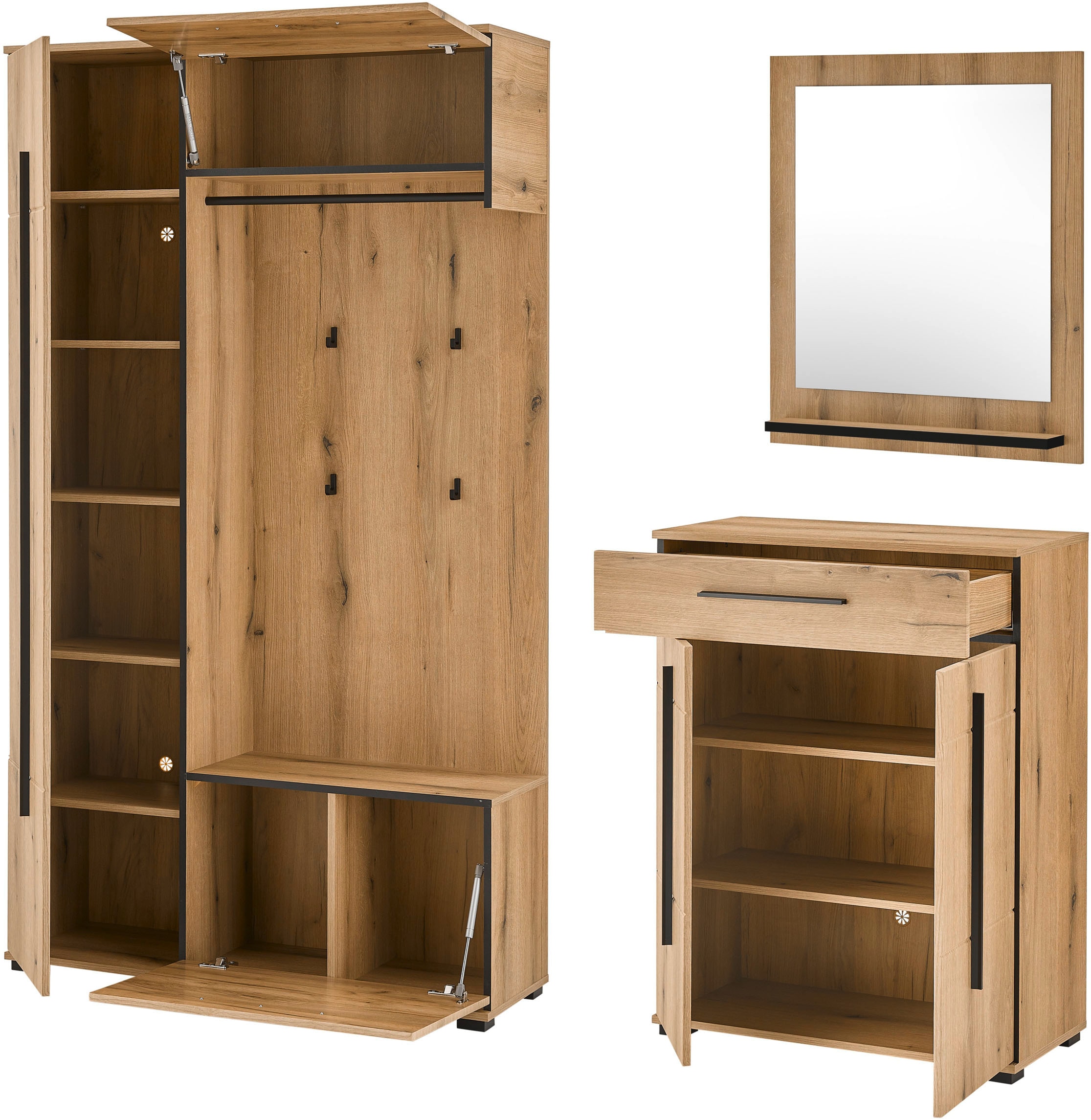 Home affaire Ensemble de vestiaires »Cantara, moderne Garderobe, Komplettset mit viel Stauraum« Ensemble complet, 3 cuis tlg.