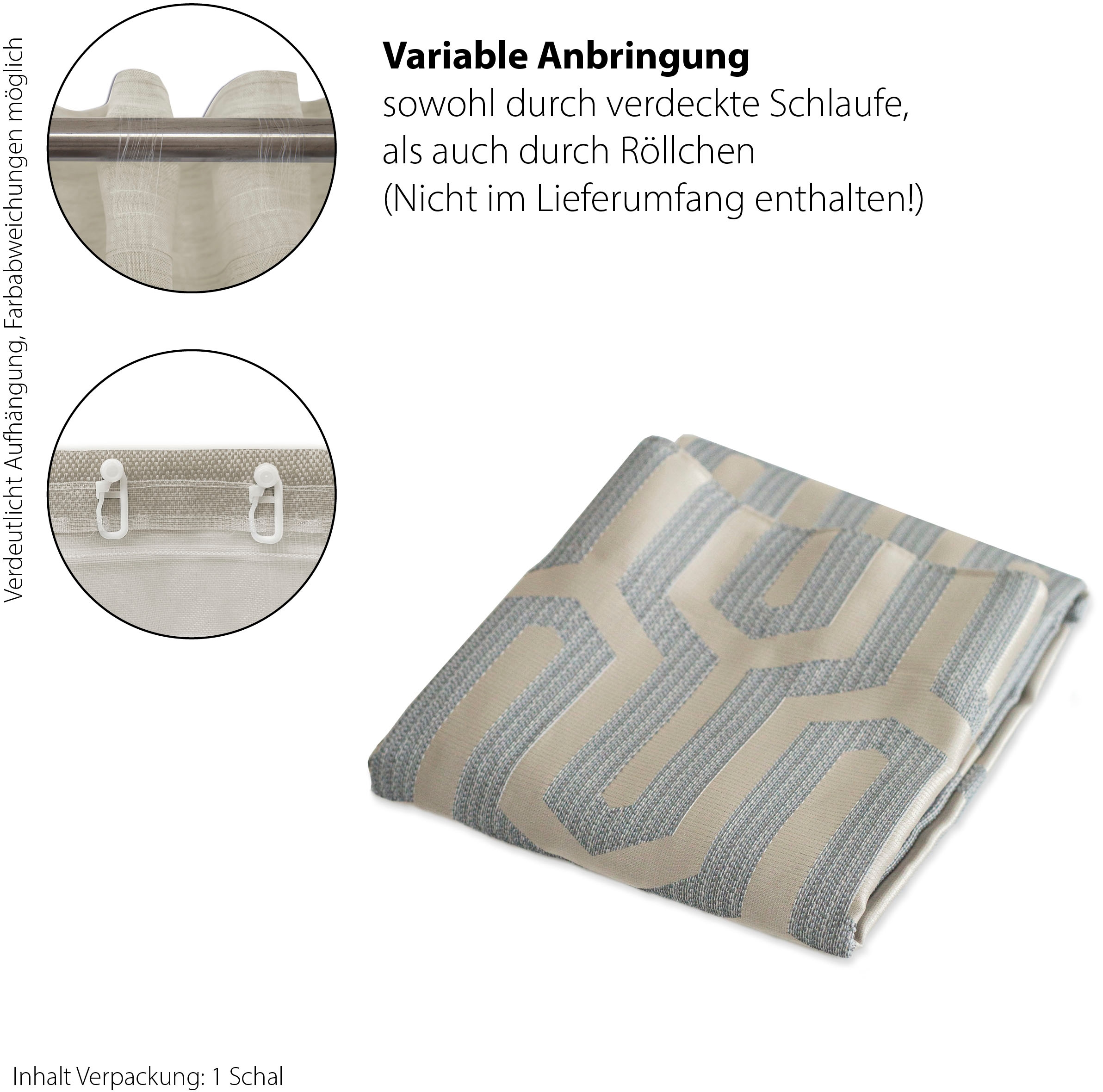 HOMING Vorhang »Tiaro« verdeckte Schlaufen 1 Stk. tlg. blickdicht, geometrisch, Wohnzimmer, Schlafzimmer