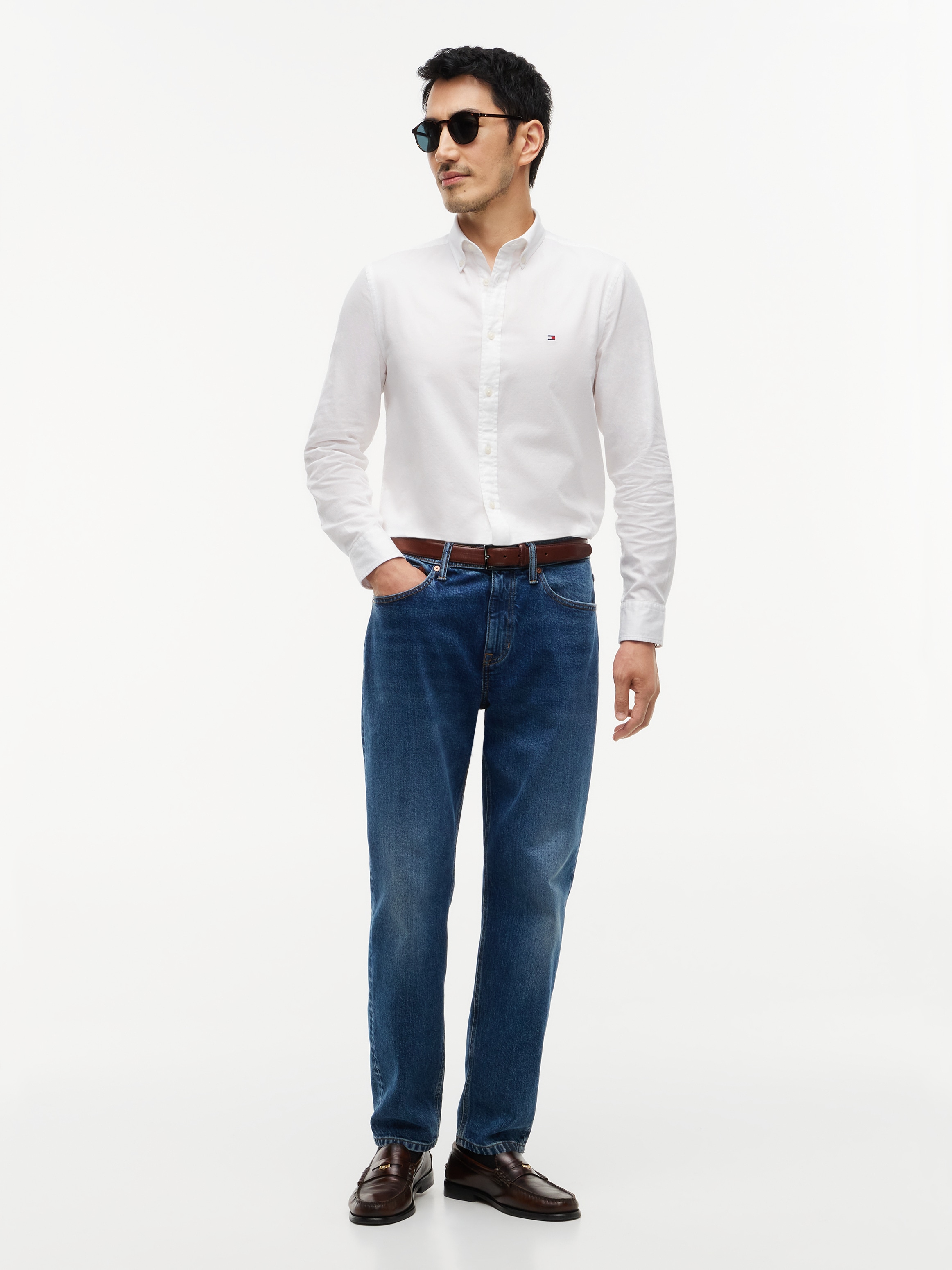 Tommy Hilfiger Langarmhemd »FLEX DOBBY SLIM FIT« Slim Fit Dobby Structure