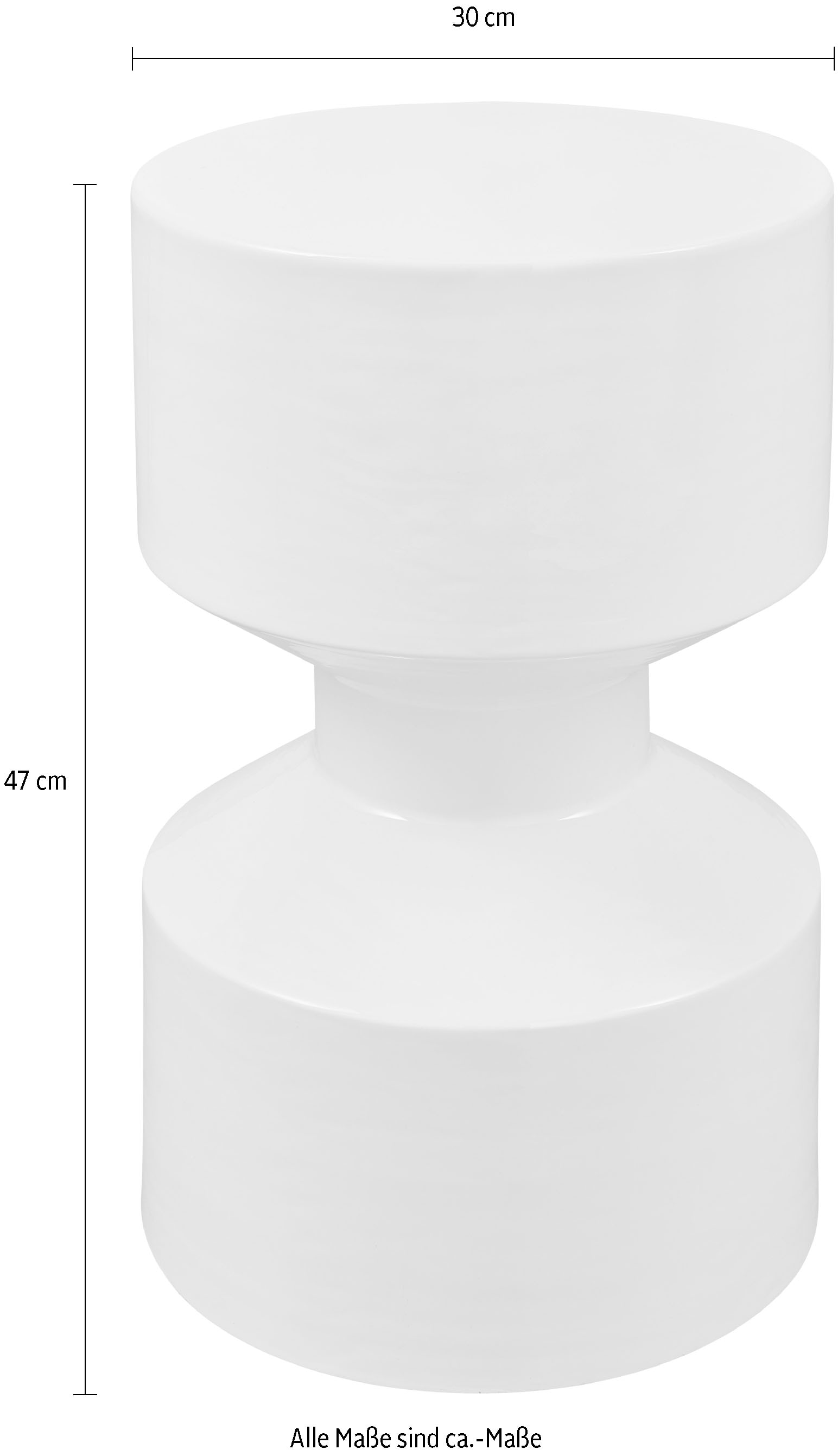 WOOOD Table d'appoint »Glanz Metall mit Hochglanz-Lackierung in spielerischer Form« H 47 x L 30 x P 30 cm, charge maximale 25 kg, facile d'entretien, revêtement protecteur