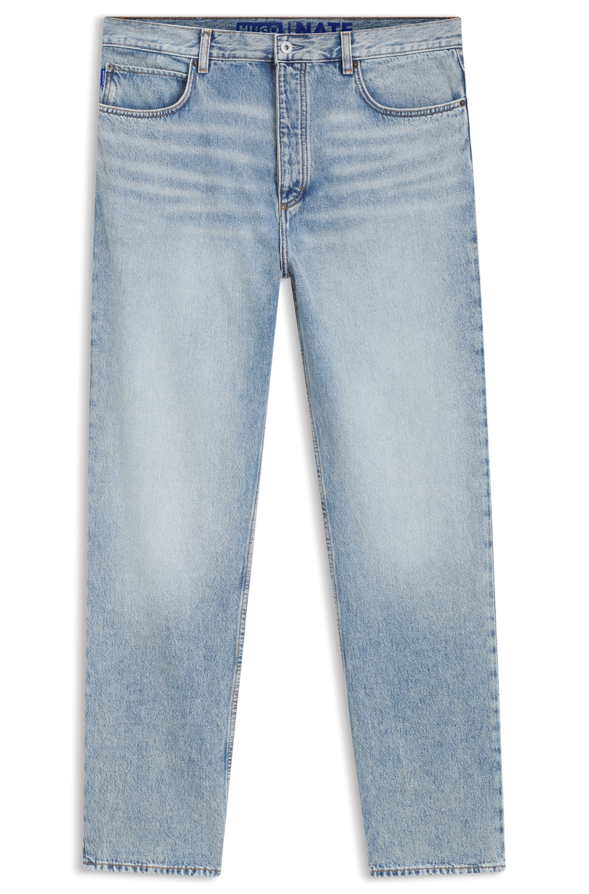 HUGO Blue Jeans loose fit »Nate« in heller Waschung