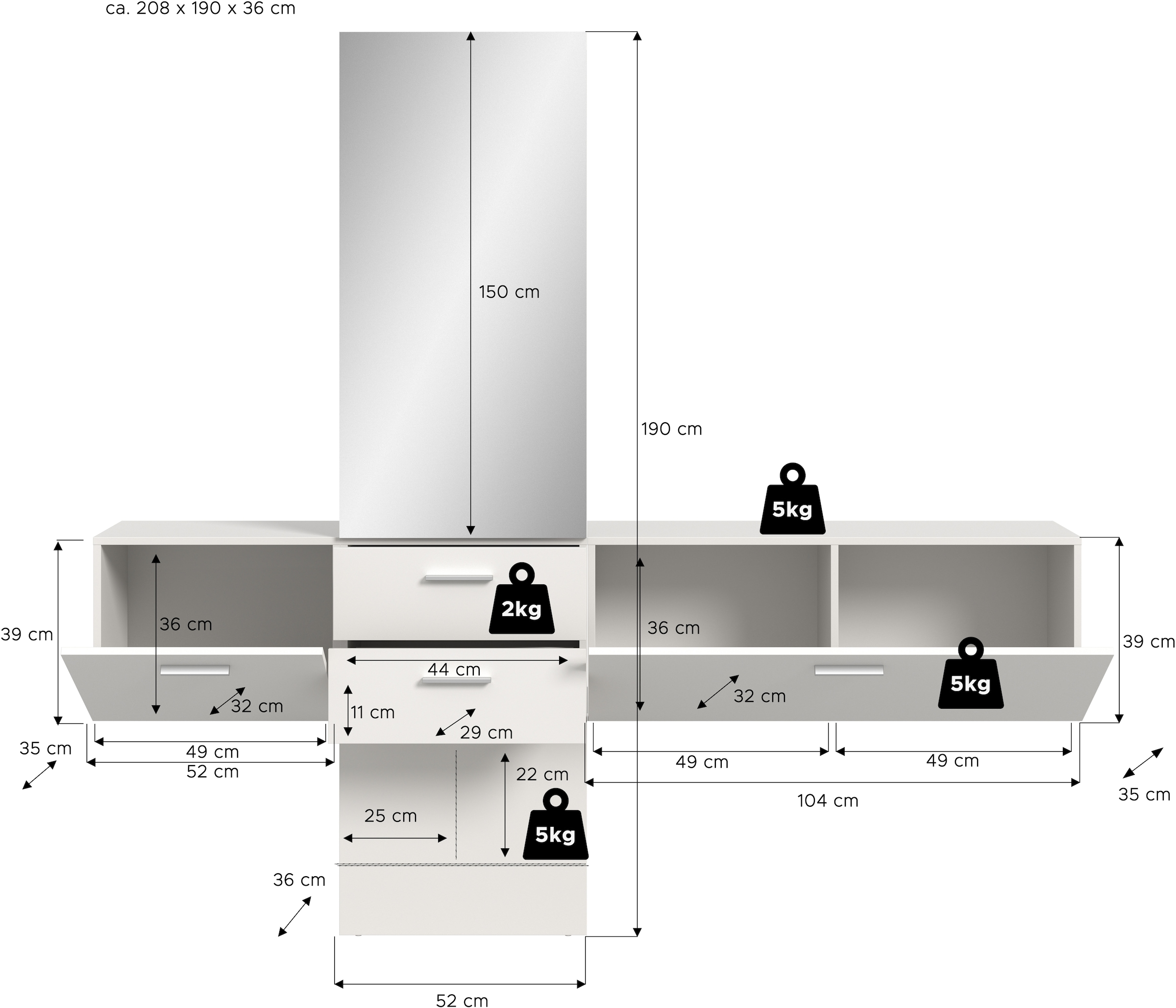 Home affaire Ensemble de vestiaires Set, 3 cuis tlg.