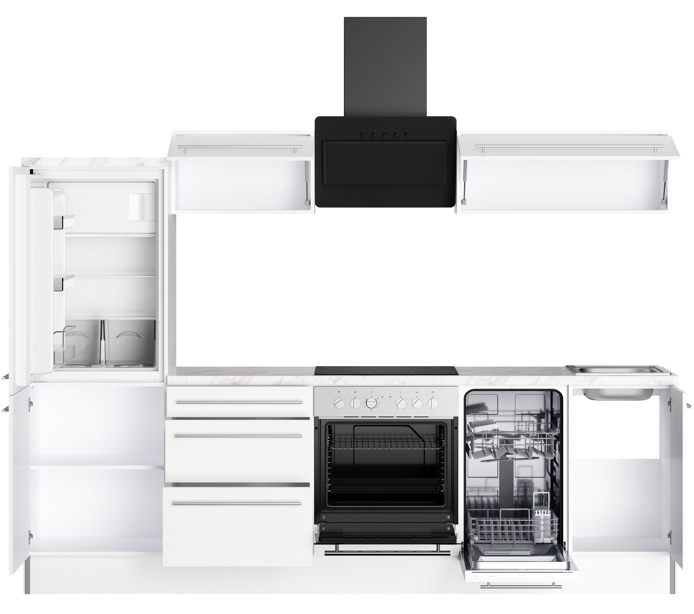 KOCHSTATION Cuisine »KS-Bern2« largeur 270 cm, avec appareils électriques en option, réversible