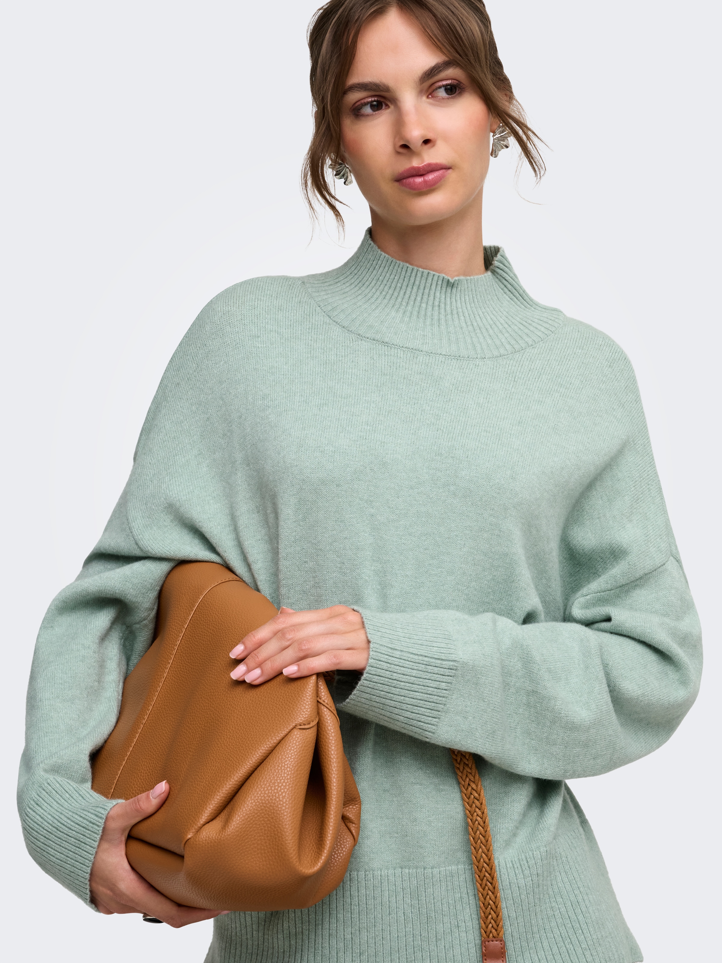 ONLY Strickpullover »ONLMARY LS HIGH NECK SLIT KNT NOOS« Viskosemischung, regular fit