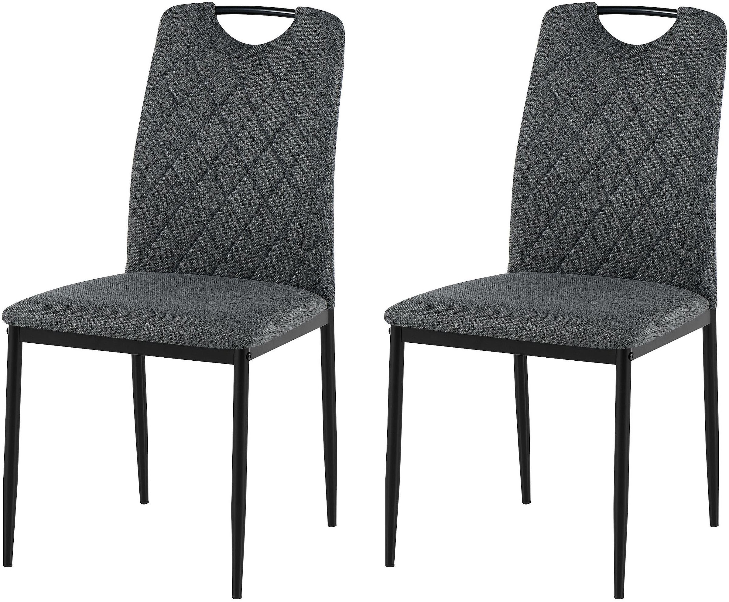 GOODproduct Chaise de salle à manger »Rom« (Ensemble) 2 cuisbequemer Stuhl mit hochwertigem Stoffbezug und Griff im Rücken