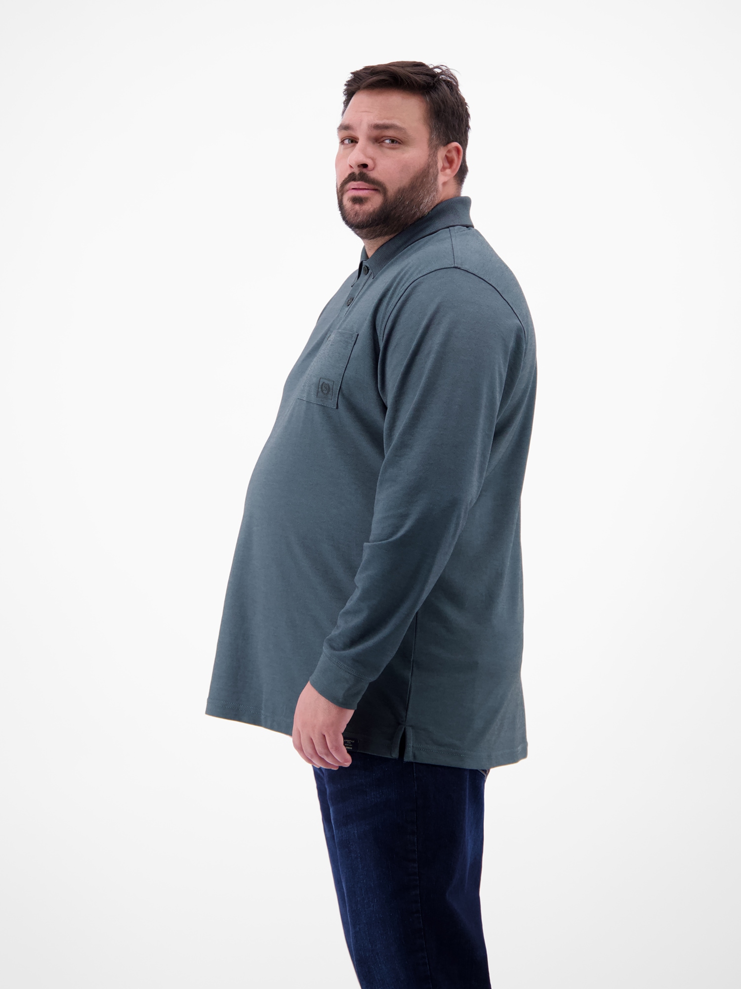 LERROS Polo »Langarm Polo mit Brusttasche in Grossen Grössen«