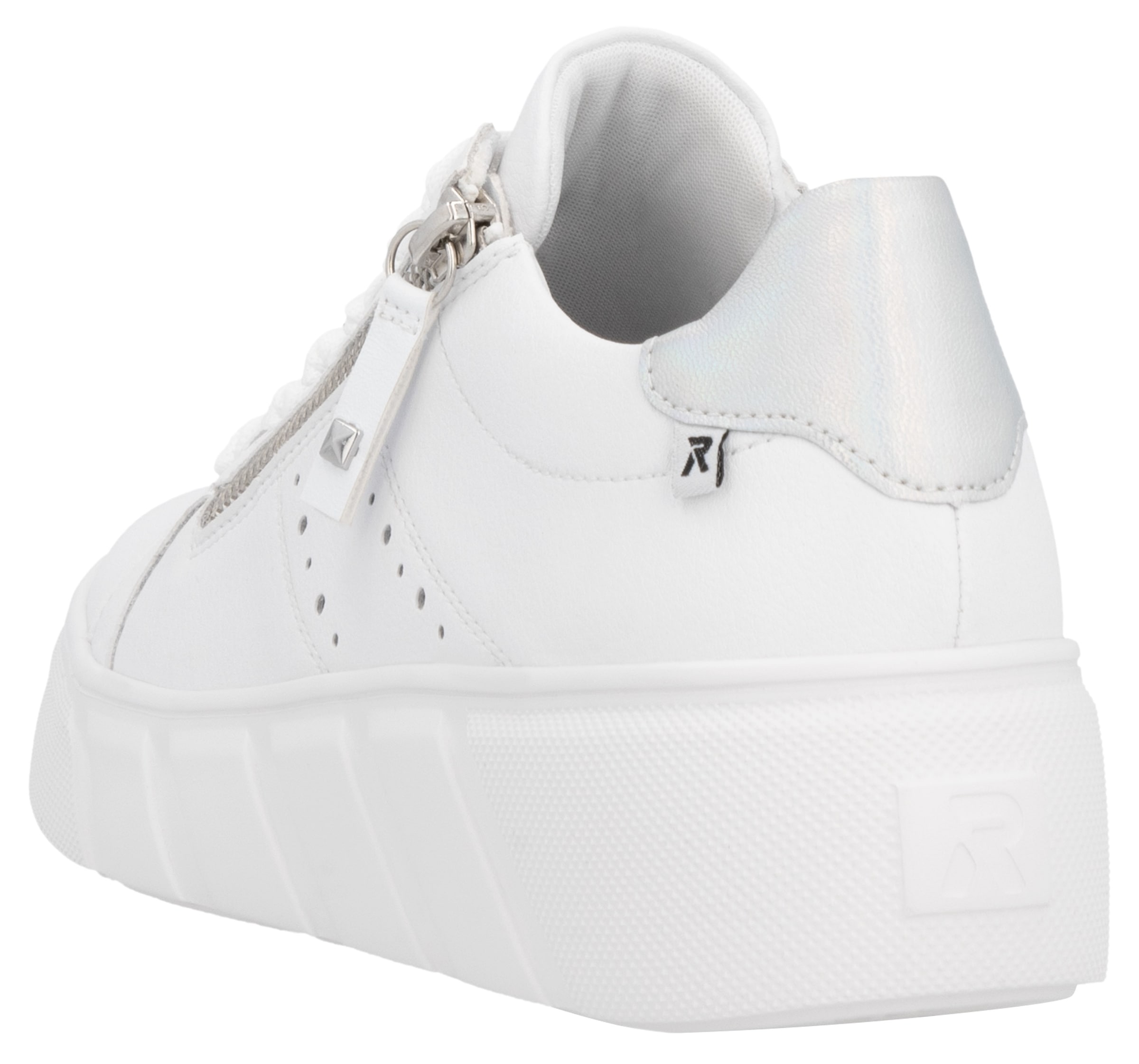 RIEKER Sport Baskets à plateforme  , Freizeitschuh, Halbschuh, Schnürschuh mit seitlicher Perforation