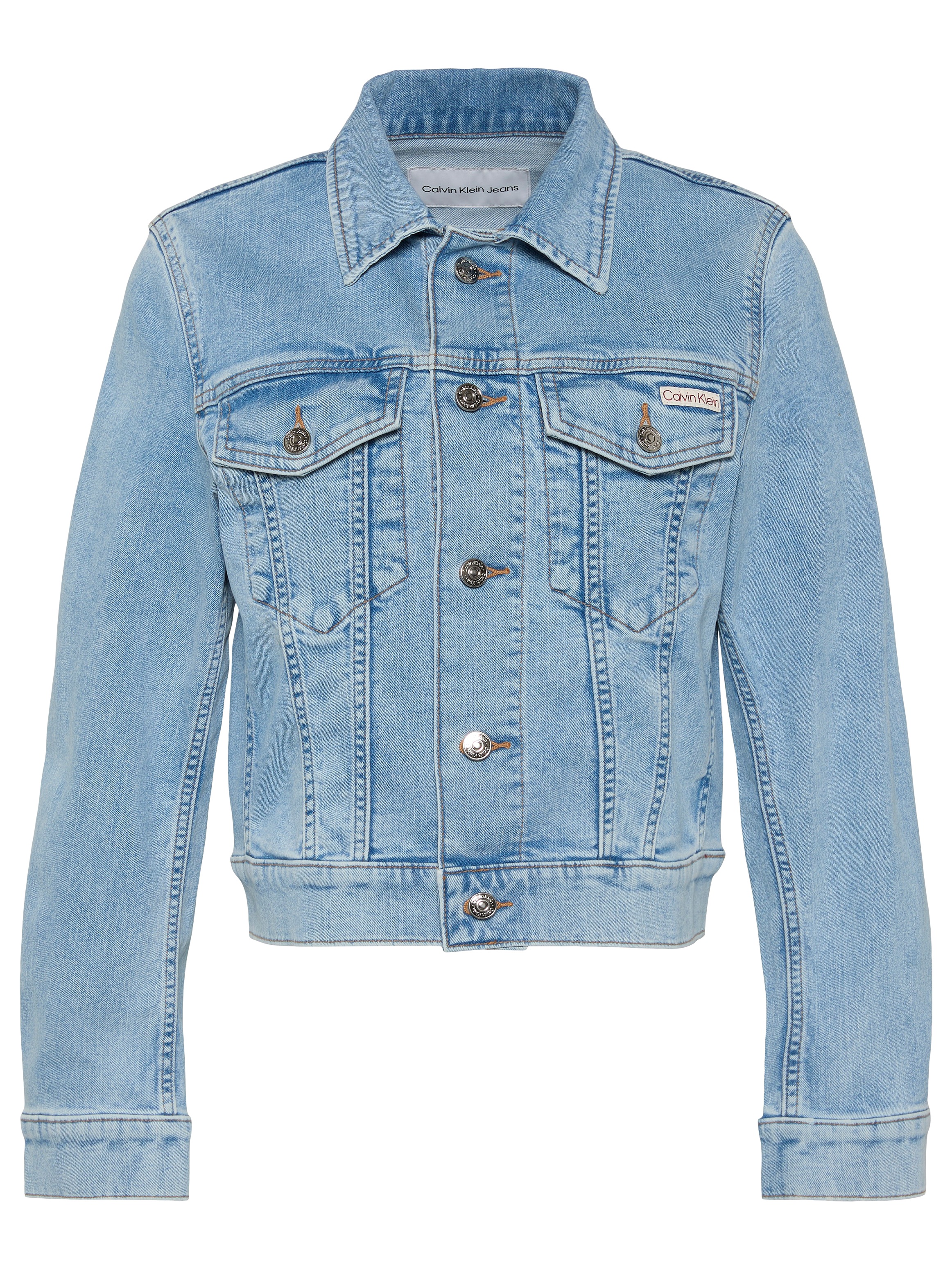 Calvin Klein Jeans Veste en jean »CLASSIC TRUCKER COASTAL LIGHT« sans capuche Coupe régulière avec col rond
