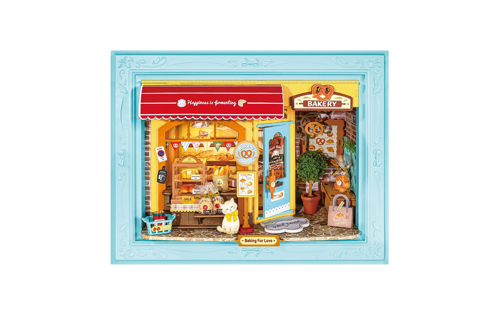   Kit de modèles réduits »Rolife Fluffy Cat Bakery Schattenrahmen Bäckerei« 146 cuis tlg.