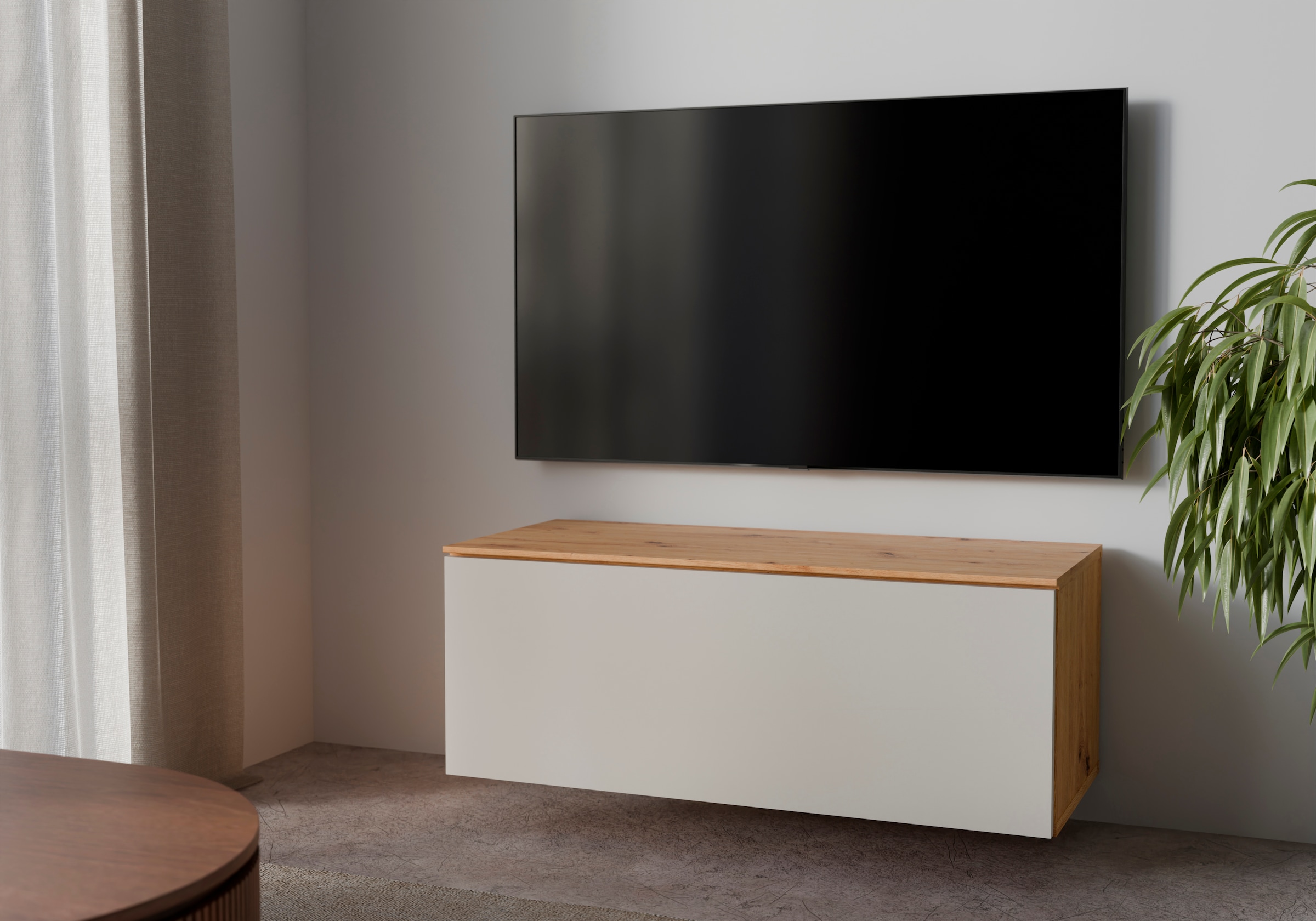 GOODproduct Table basse »kompakt, mit überraschend viel Stauraum, 1 Klappe« suspendu ou debout, sans poignée, moderne, largeur 80 cm