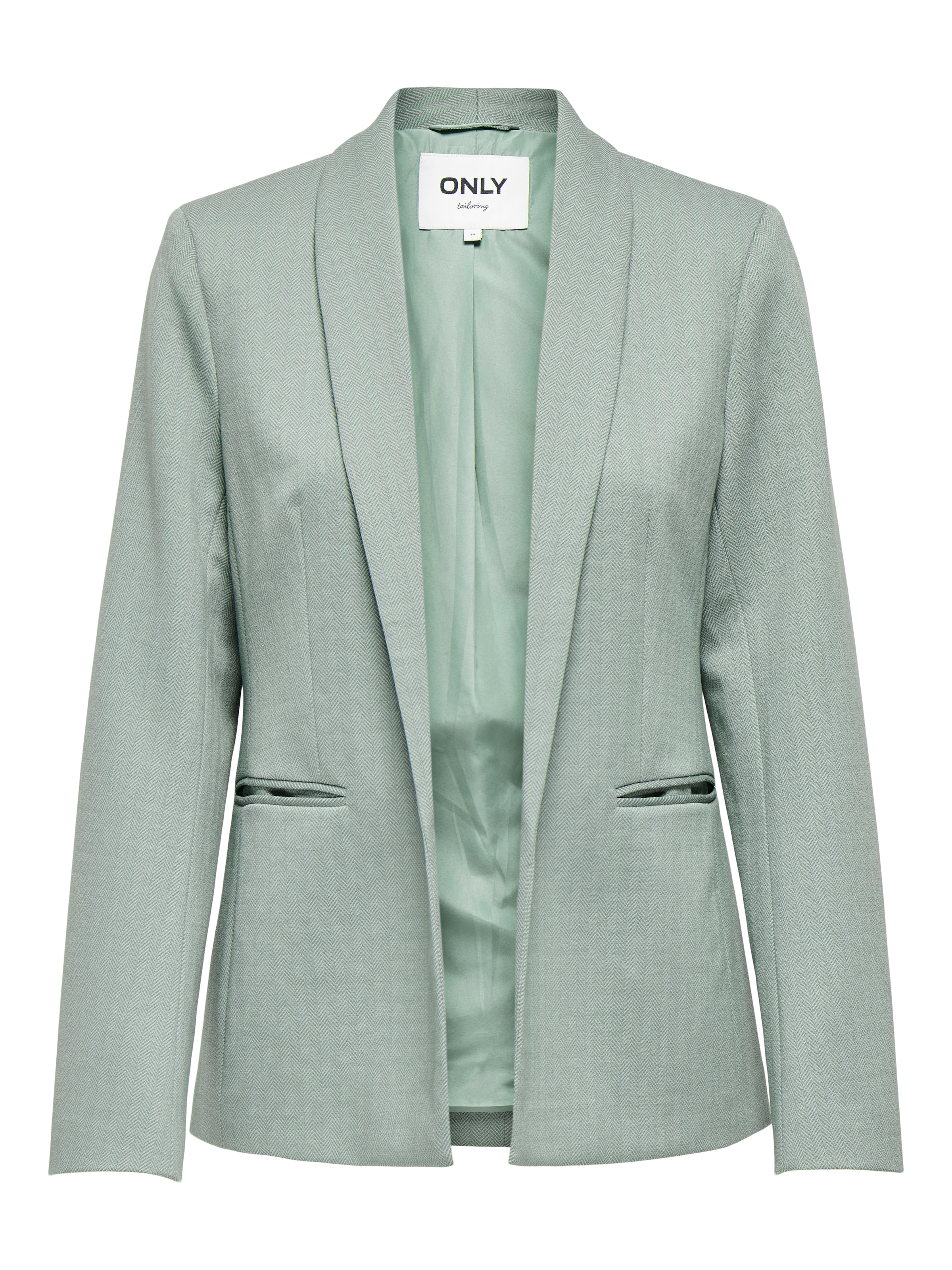ONLY Blazer long »ONLESKA-ADDY LIFE L/S HB BLAZER CC TLR« mit Reverskragen, verschlusslose Form, Fischgratmuster