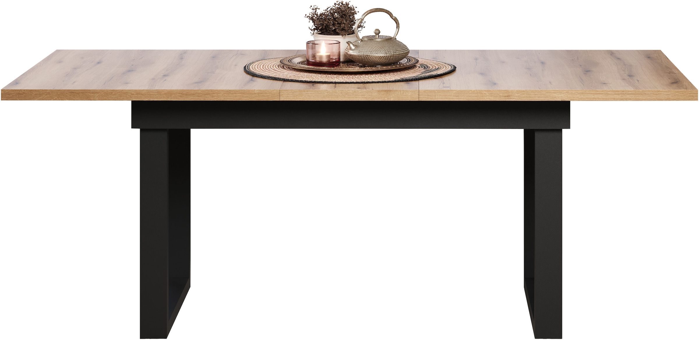 INOSIGN Table de salle à manger »Valencia« 1 cuis tlg. Synchroauszug; Metallkufen, ausziehbar auf 200 cm