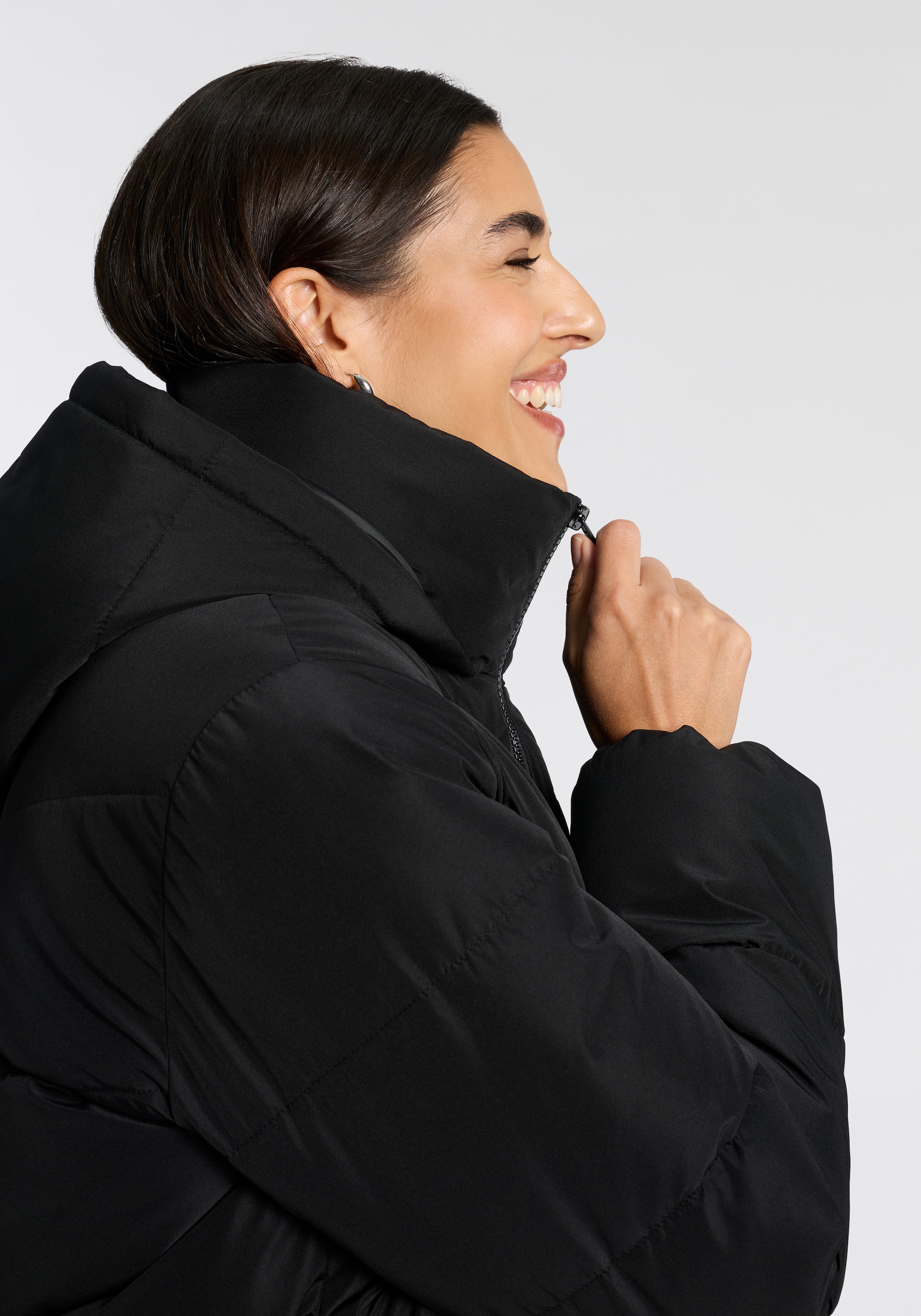 ONLY Steppjacke »ONLCLARISA PUFFER HOOD JACKET CS OTW« mit Kapuze Kunstfaser, Steppware, Kapuze, elastische Bündchen