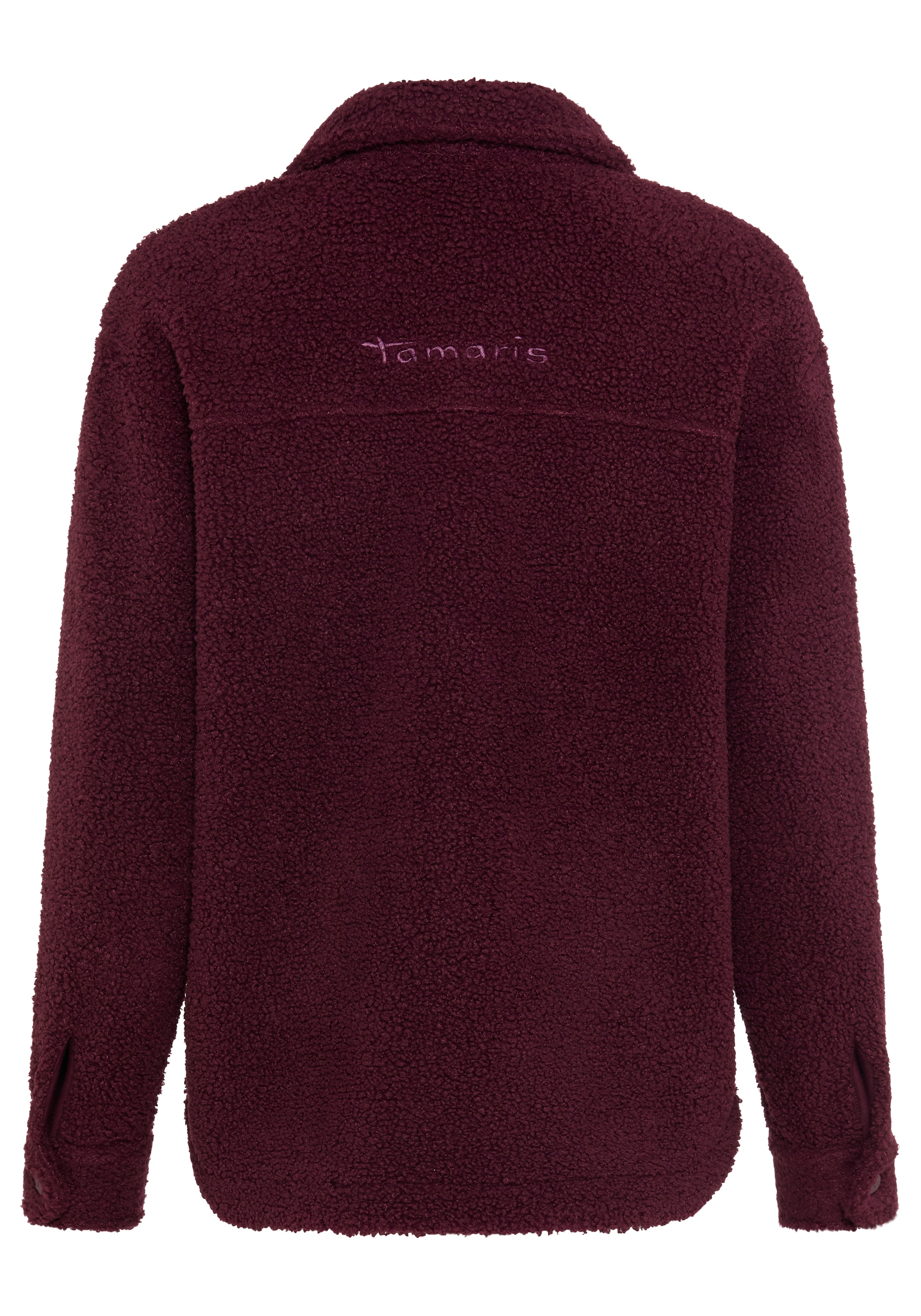 Tamaris Veste polaire veste en polaire Teddy avec col chemise et boutons-pression