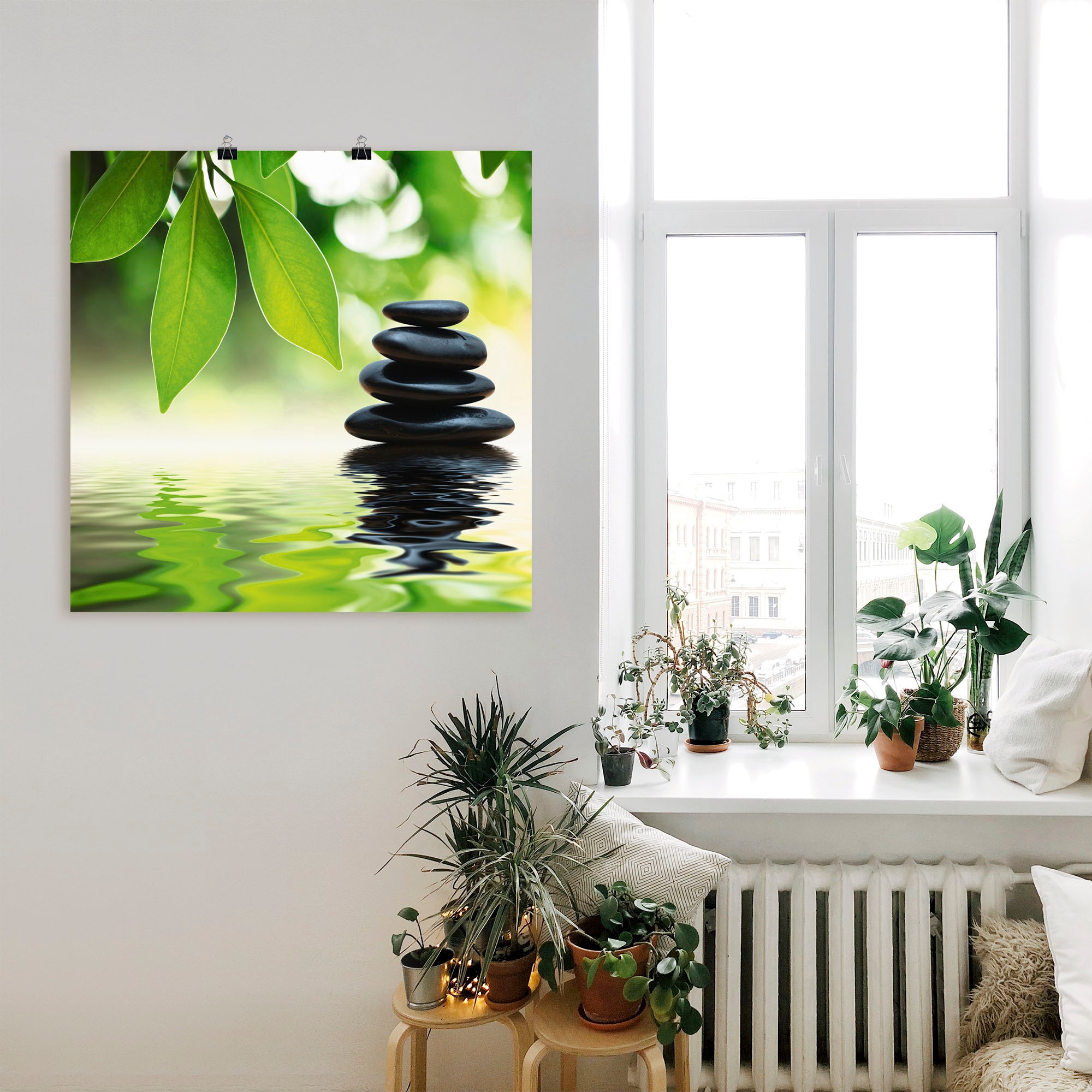 Artland Wandbild »Zen Steinpyramide auf Wasseroberfläche« Zen 1 Stk. tlg. als Leinwandbild, Poster, Wandaufkleber in verschied. Grössen