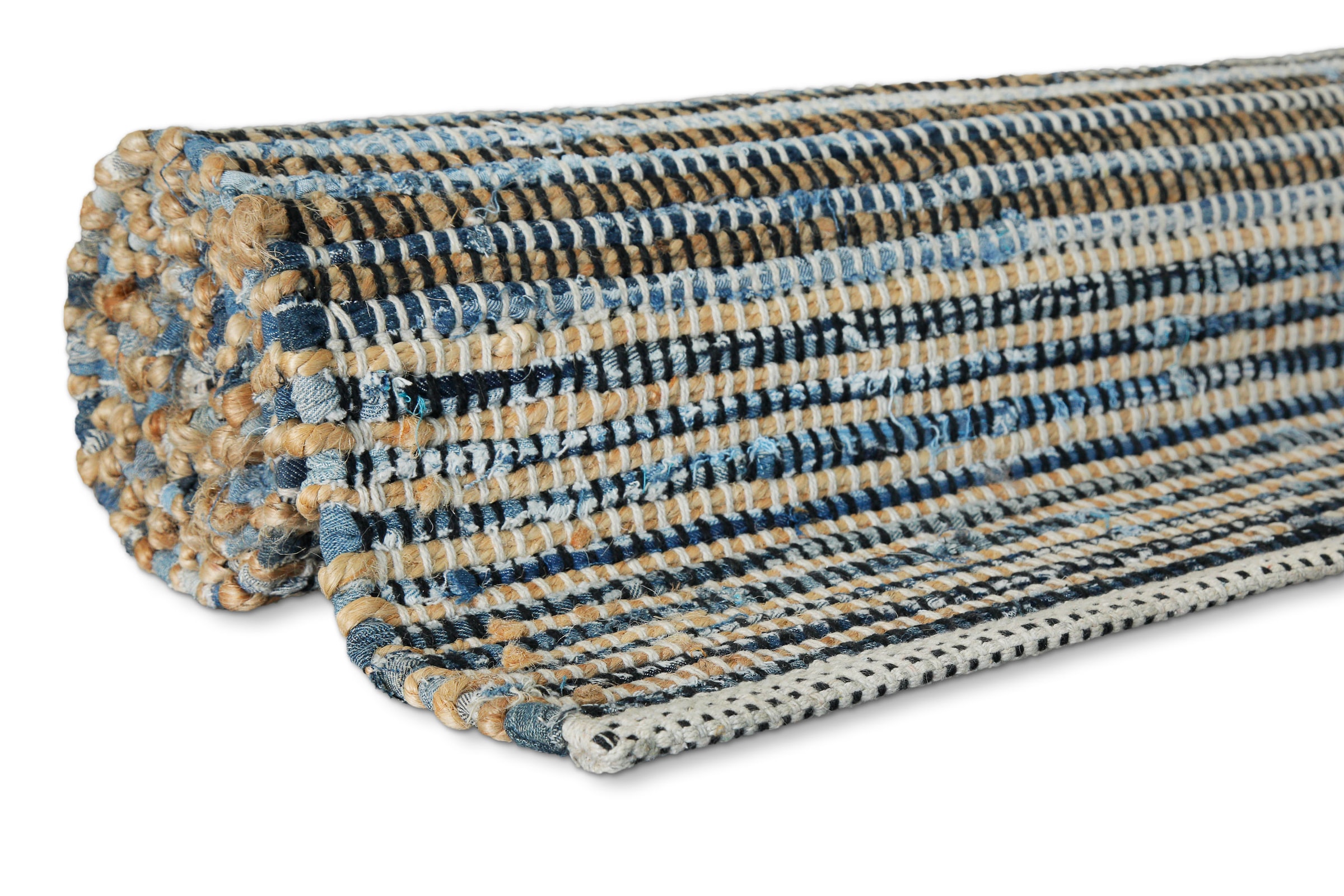 Wecon home Tapis »Denim Feels« Rectangulaire 6 mm Höhe handgewebt, robust, pflegeleicht, skandi, Natur, Jute, Wohnzimmer