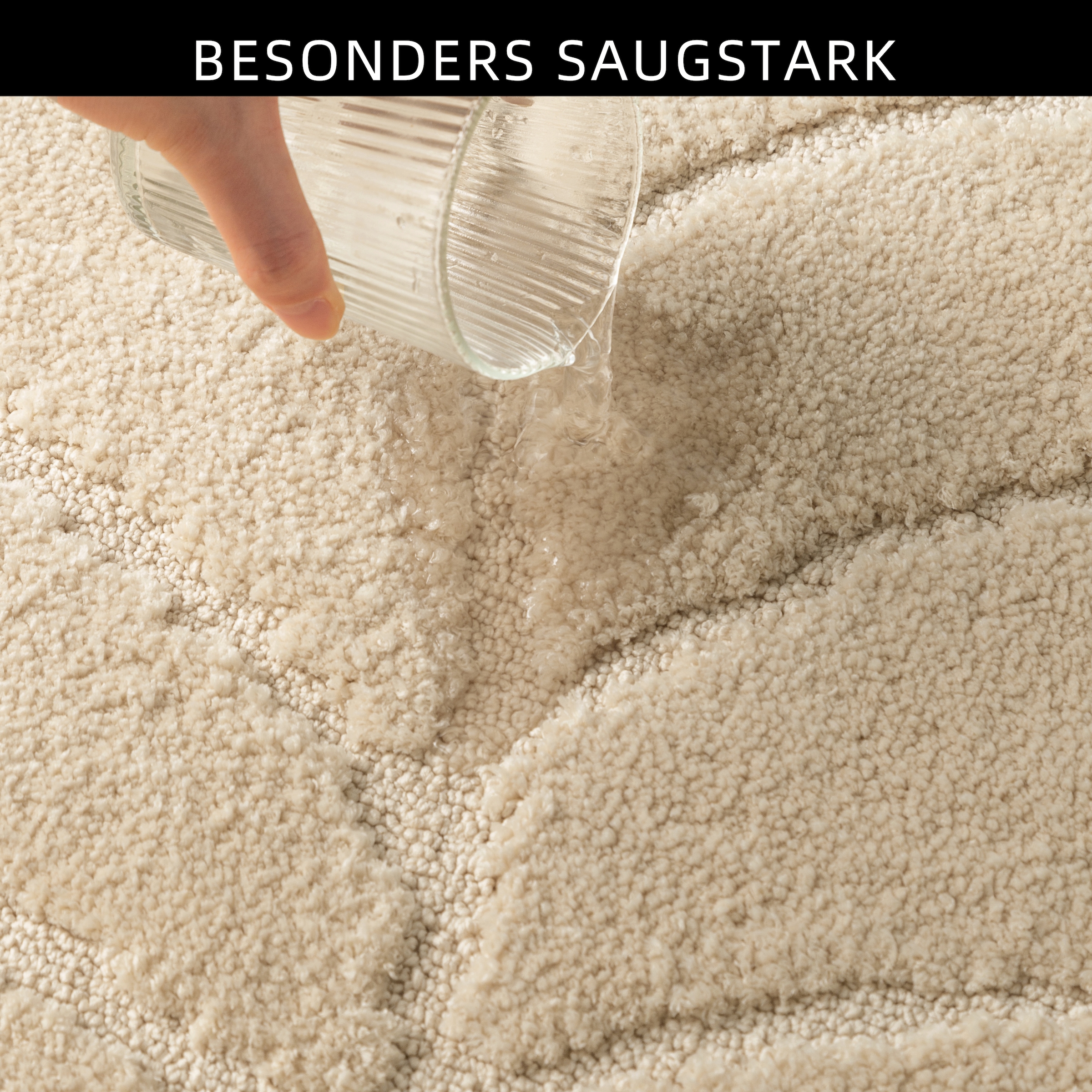 GOODproduct Badematte »Epense, Badvorleger, Badezimmer Teppich, Duschmatte mit Blattstruktur« Höhe 10 mm rutschhemmend beschichtet fussbodenheizungsgeeignet | schnell trocknend Badteppich, Uni, Blätter, Hoch-Tief, verschiedene Farben und Grössen