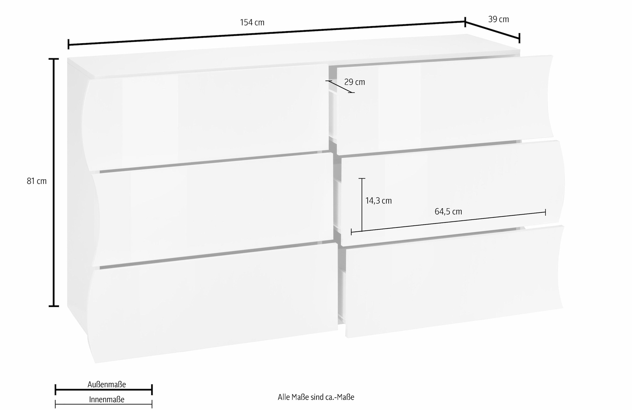Home affaire Kommode »Onda« Breite 154 cm