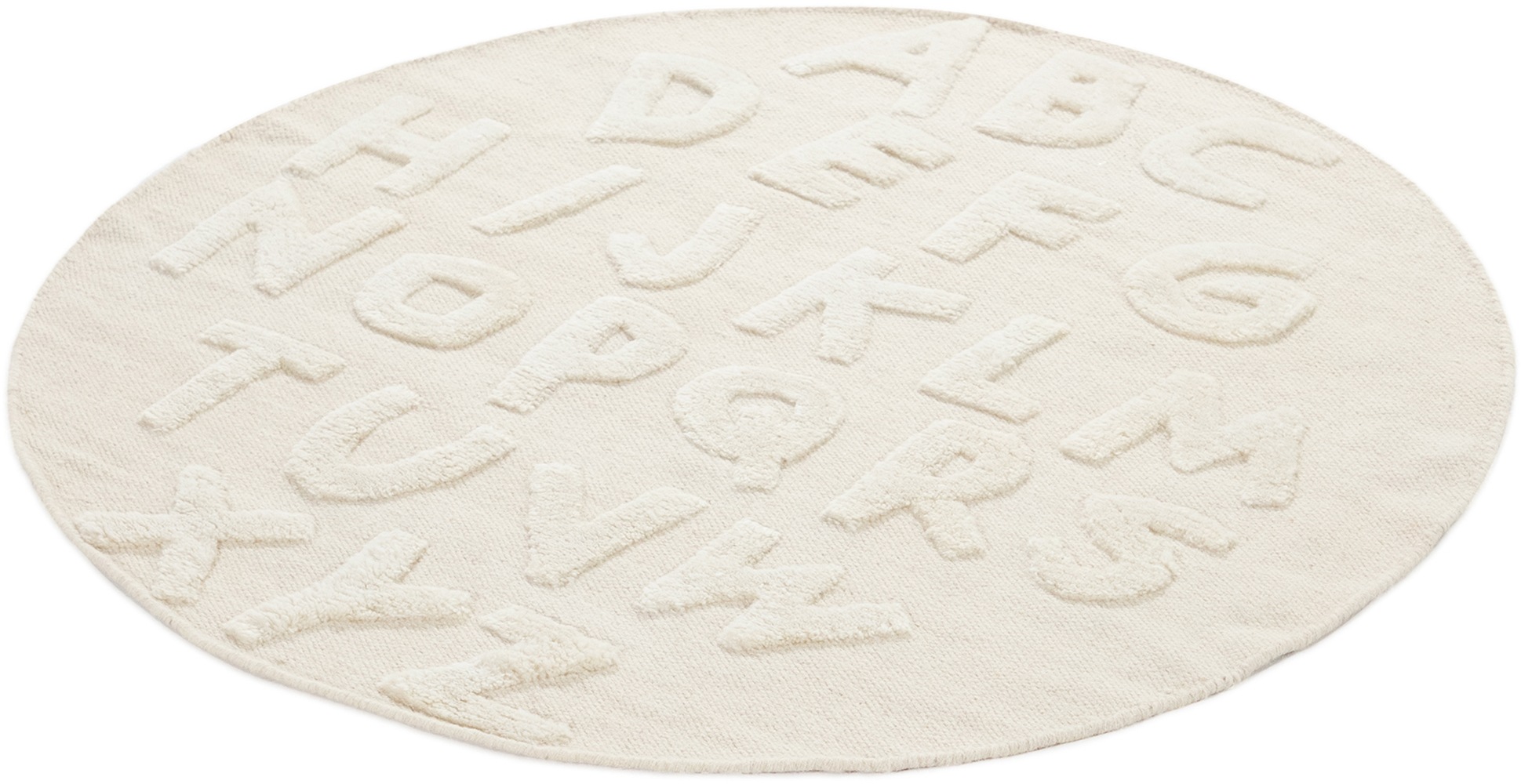 carpetfine Tapis pour enfants »ABC Alphabet« Rond 0,6 mm Höhe
