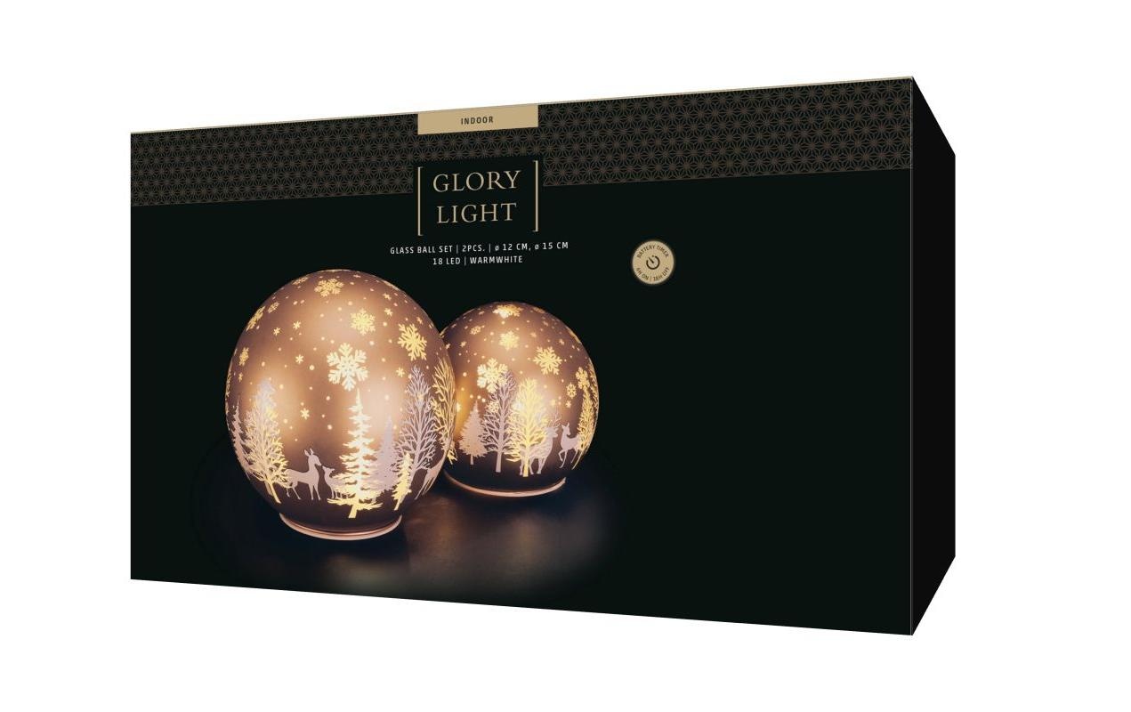 STT LED Dekofigur »Glass Ball Set 2 Stk.« 2 Stk. Warmweiss