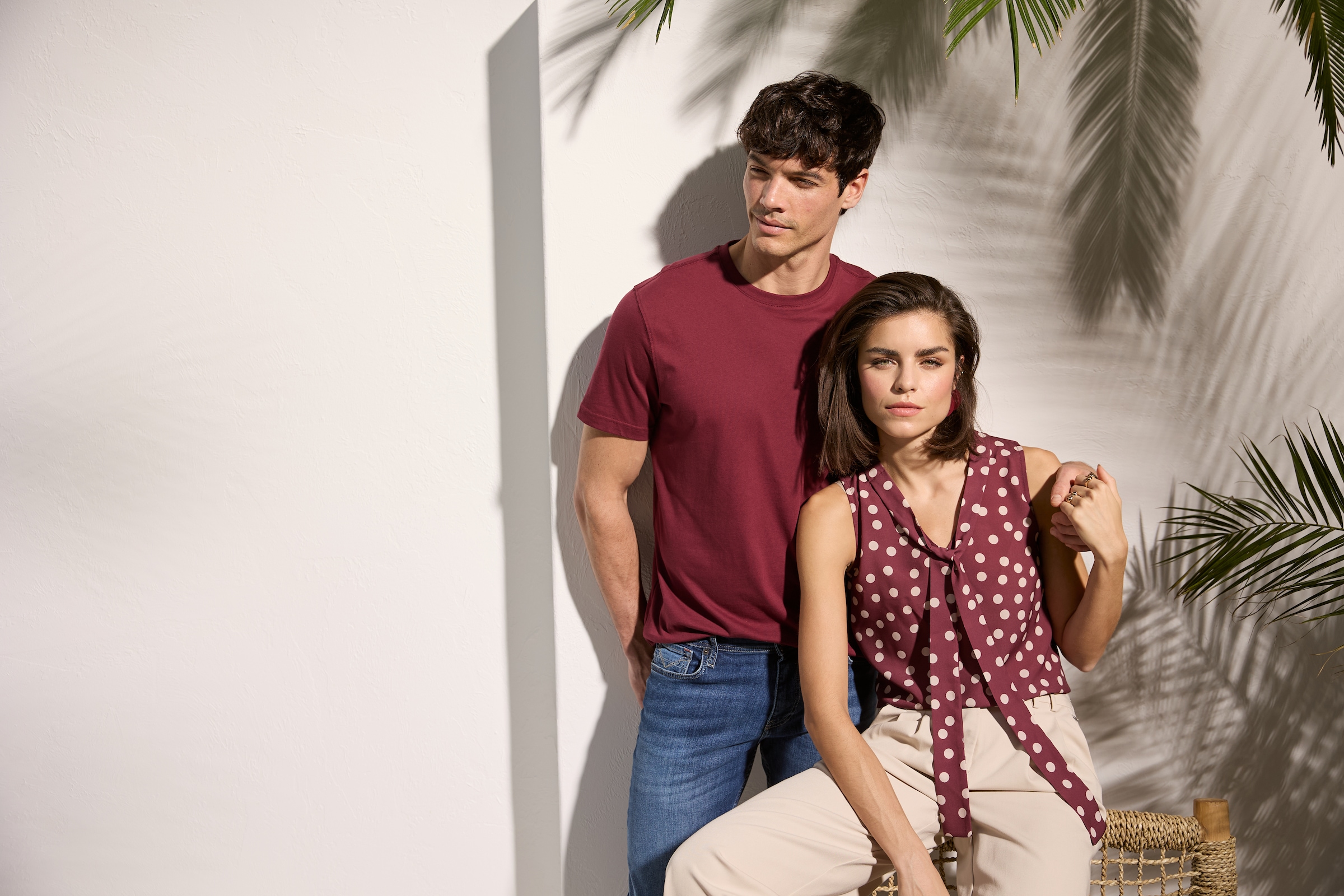 Laura Scott Top chemisier figurnah, ohne Ärmel, aus Jersey- und Crêpe-Qualität, gemustert