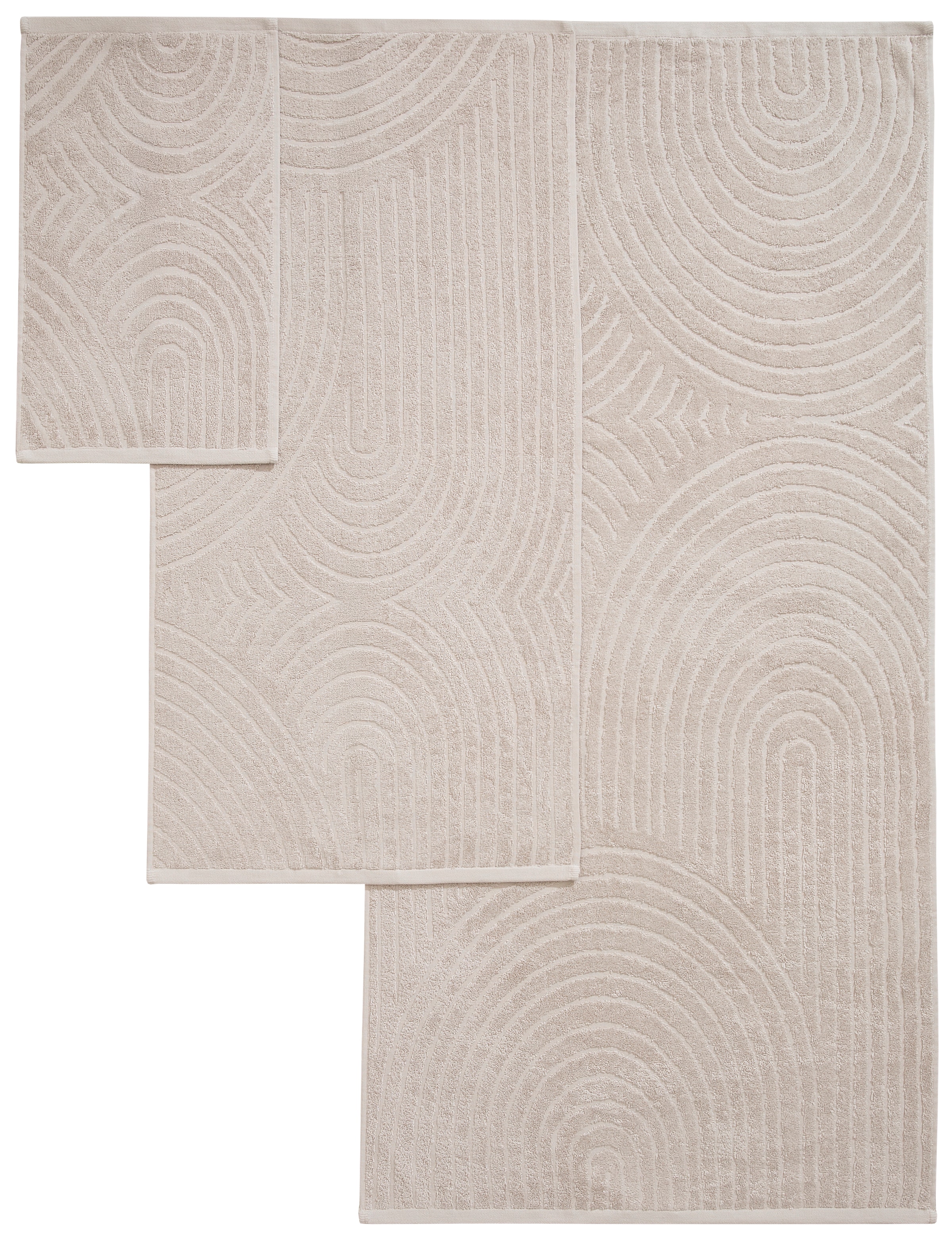 GOODproduct Set de serviettes »Handtuchset Ognon, Duschtücher, Handtücher, Gästetücher, Zen« Ensemble 8 Frottee mit Muster, Scandi, Boho, einfarbiges Handtuch-Set 100% Baumwolle