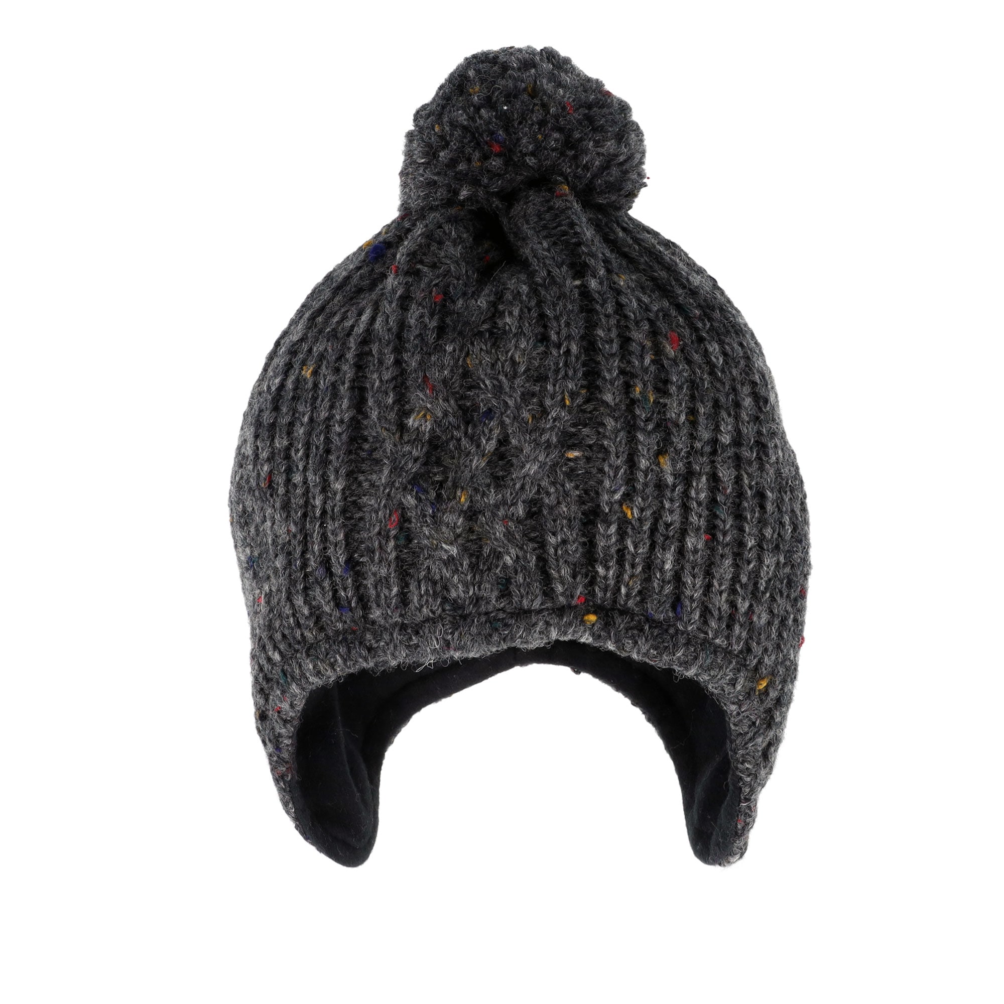 MAXIMO Bonnet tricoté Wollanteil, gefüttert, Ohrenklappen, mit Bommel