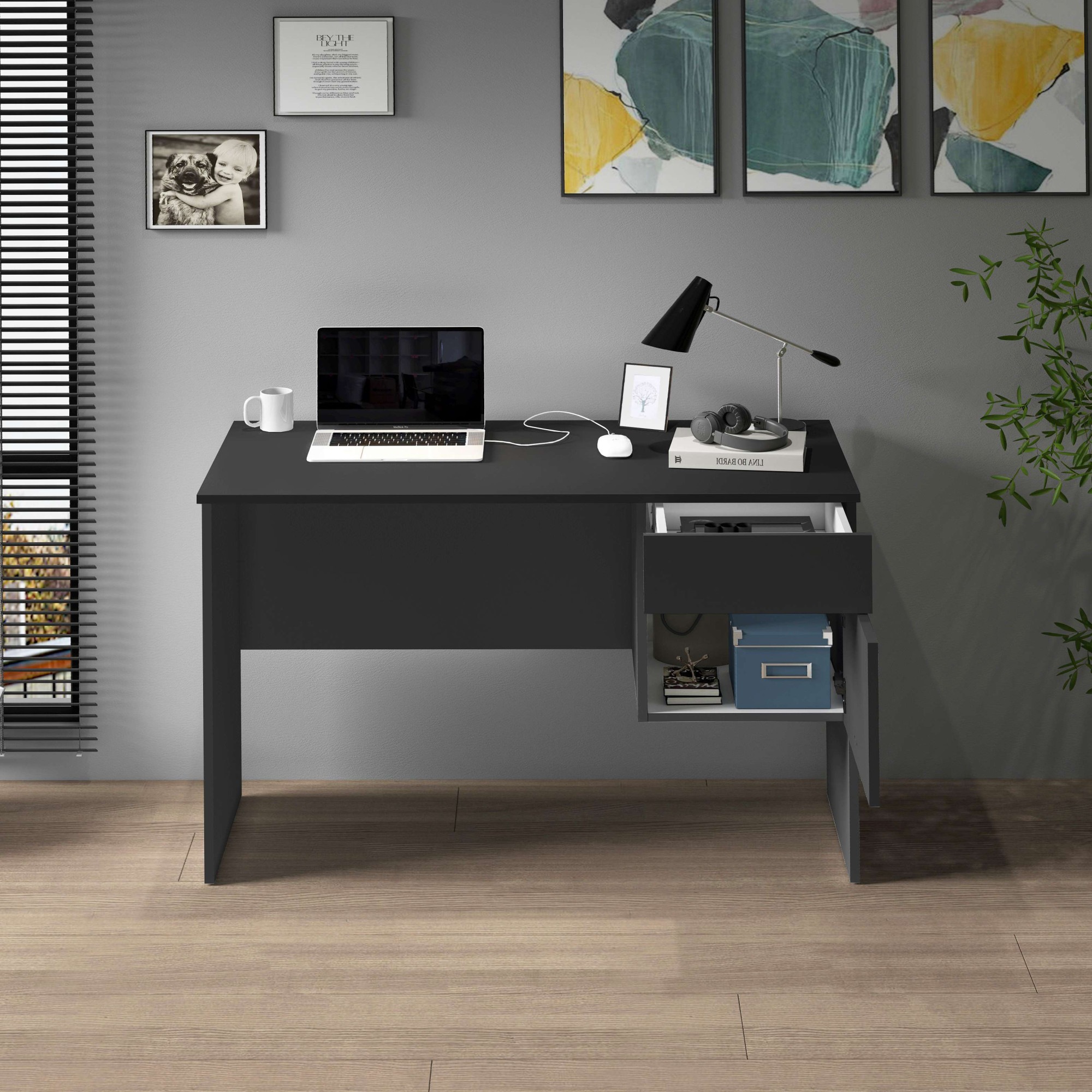 Home affaire Bureau »Essential, Schreibtisch, kleiner Computertisch, Bürotisch für Büro« 1 cuis tlg. mit 1 Tür,1 Schublade, Arbeitsplatte Breite 110 cm