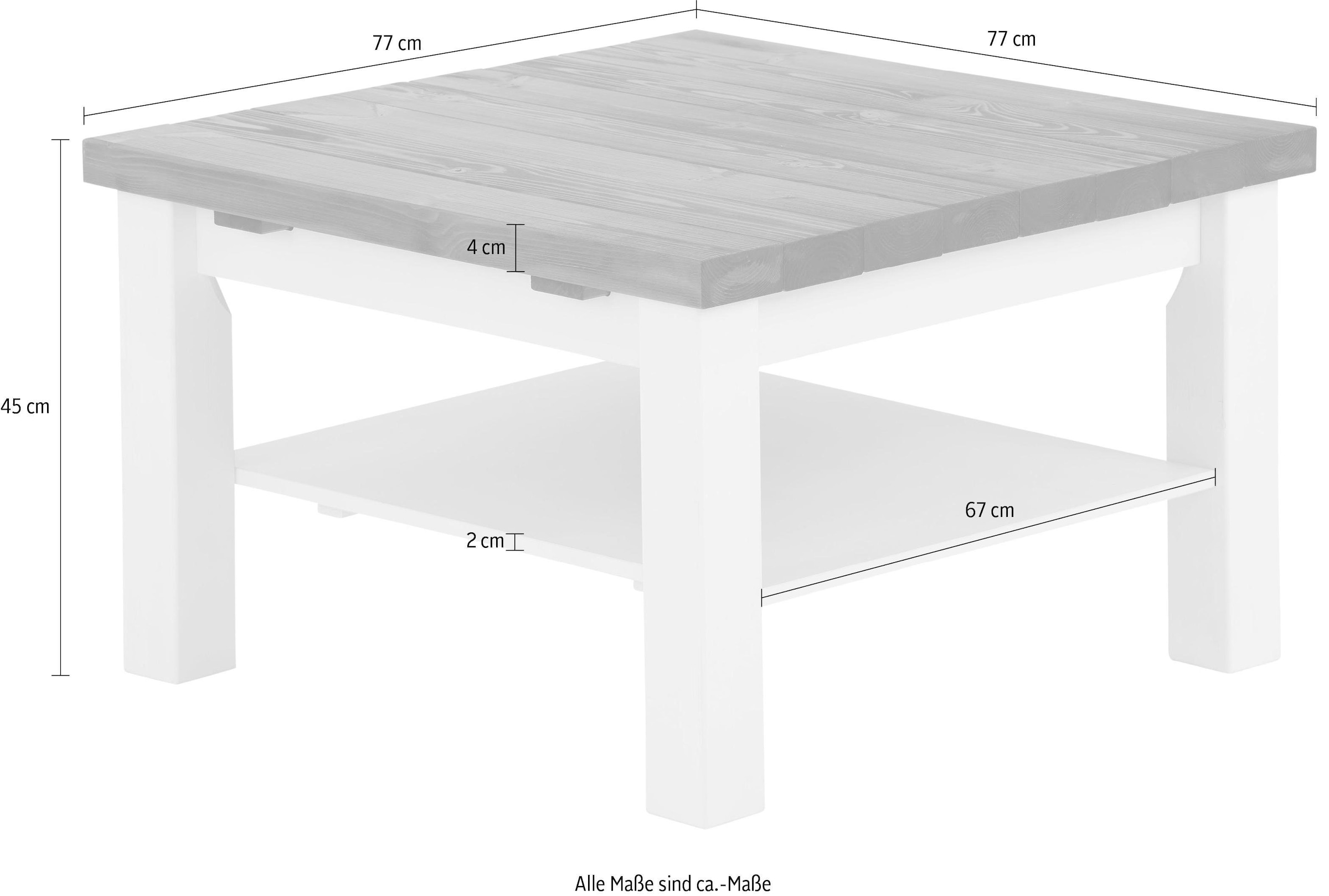 GOODproduct Couchtisch »Antique« aus massiver Kiefer, FSC® zertifiziert, Breite 77 cm