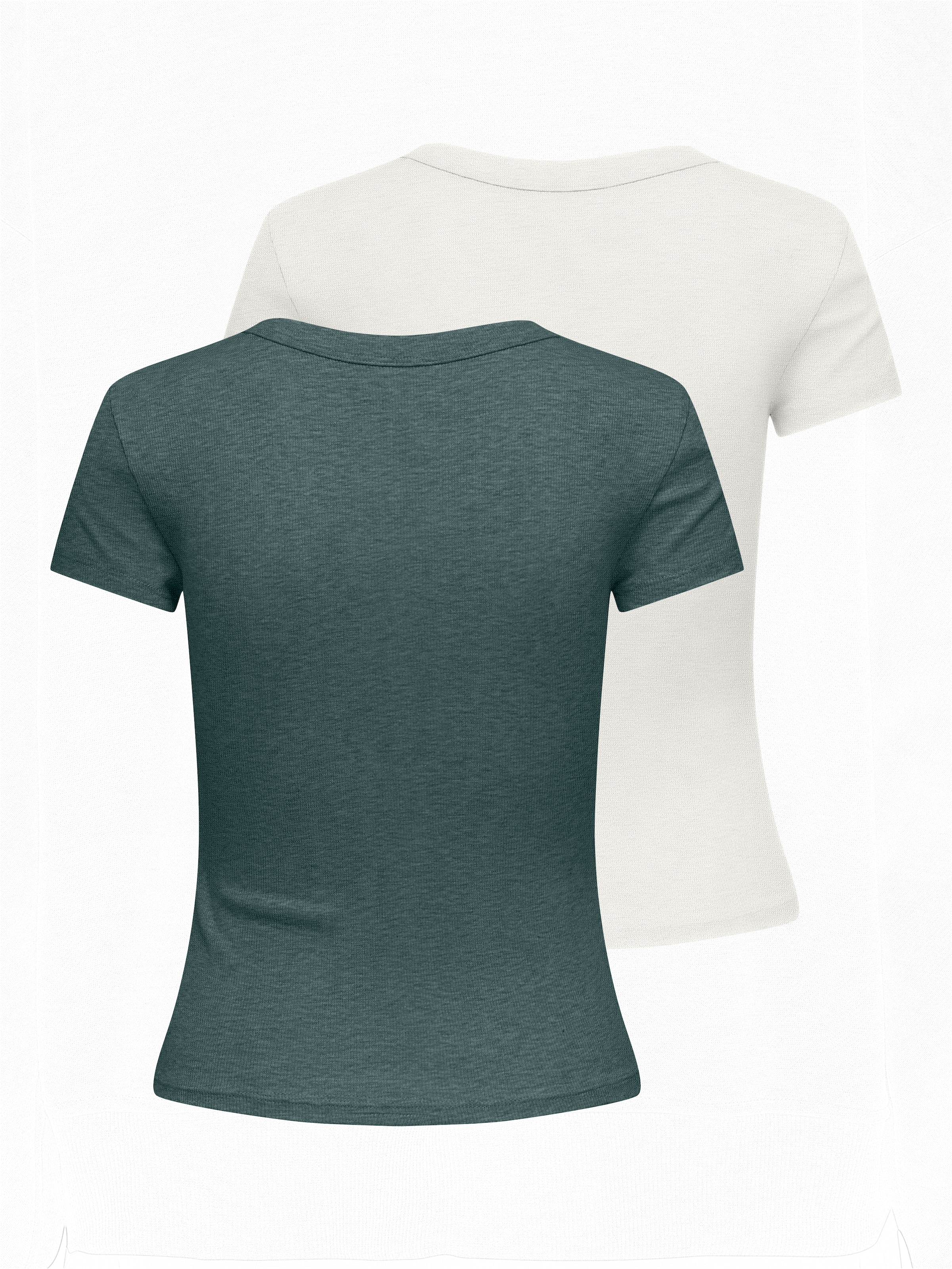 ONLY T-shirt à manches courtes »ONLEASY S/S TOP CS JRS 2 PACK« Paquet, 2 cuis mélange coton, coupe régulière