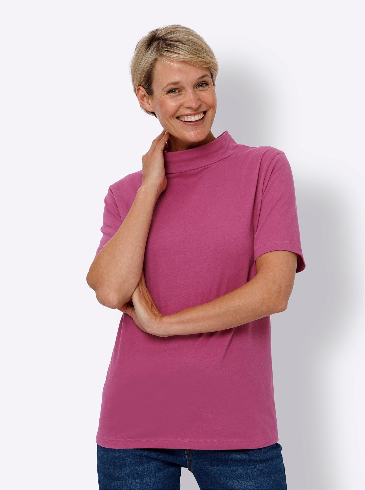 Classic Basics Stehkragenshirt »Kurzarm-Shirt« 1 Stk. tlg.