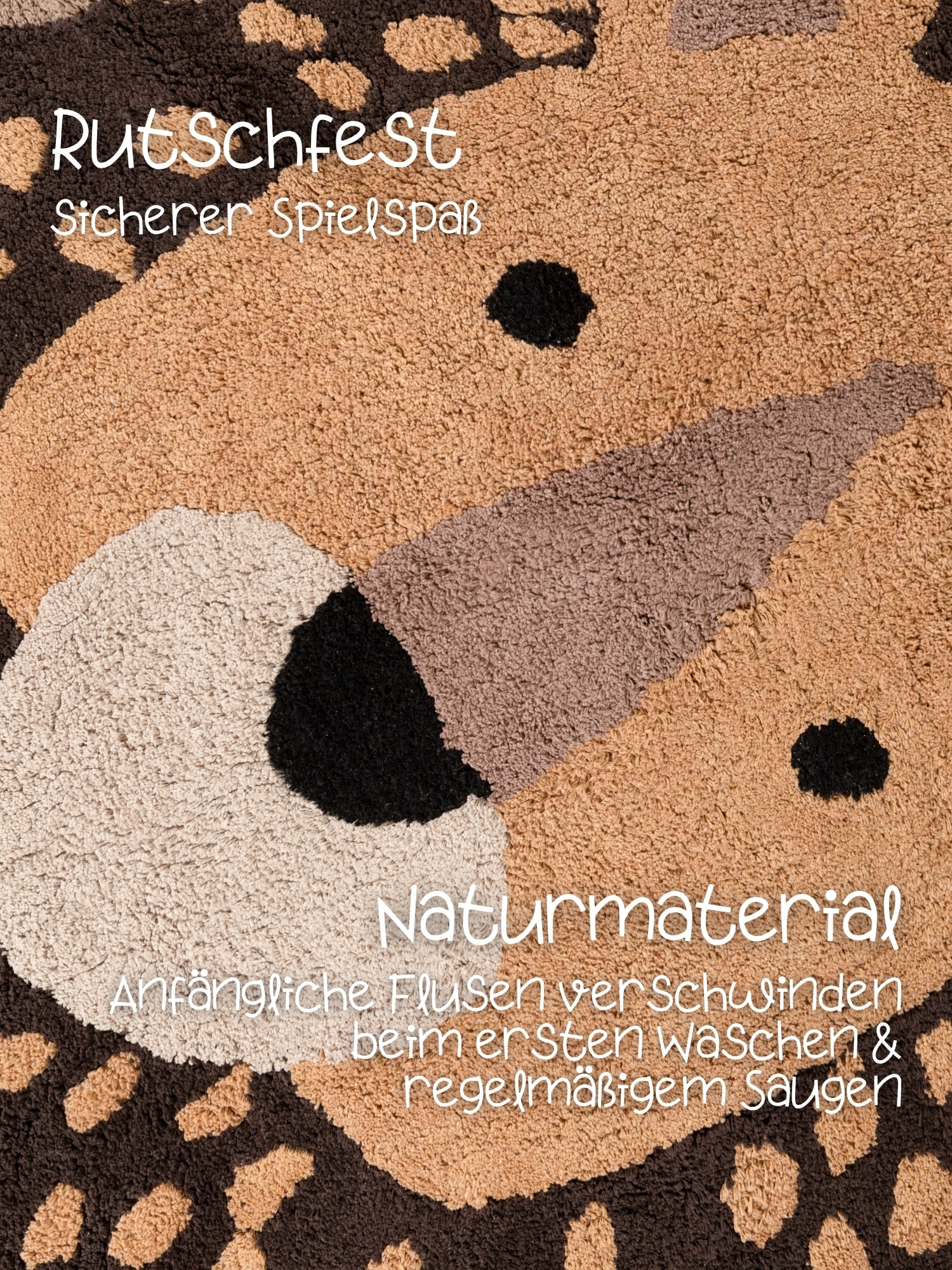 HANSE Home Tapis pour enfants »Roary« Forme de motif 10 mm Höhe lavable, fait main, coton, tapis de jeu antidérapant pour chambre d'enfants