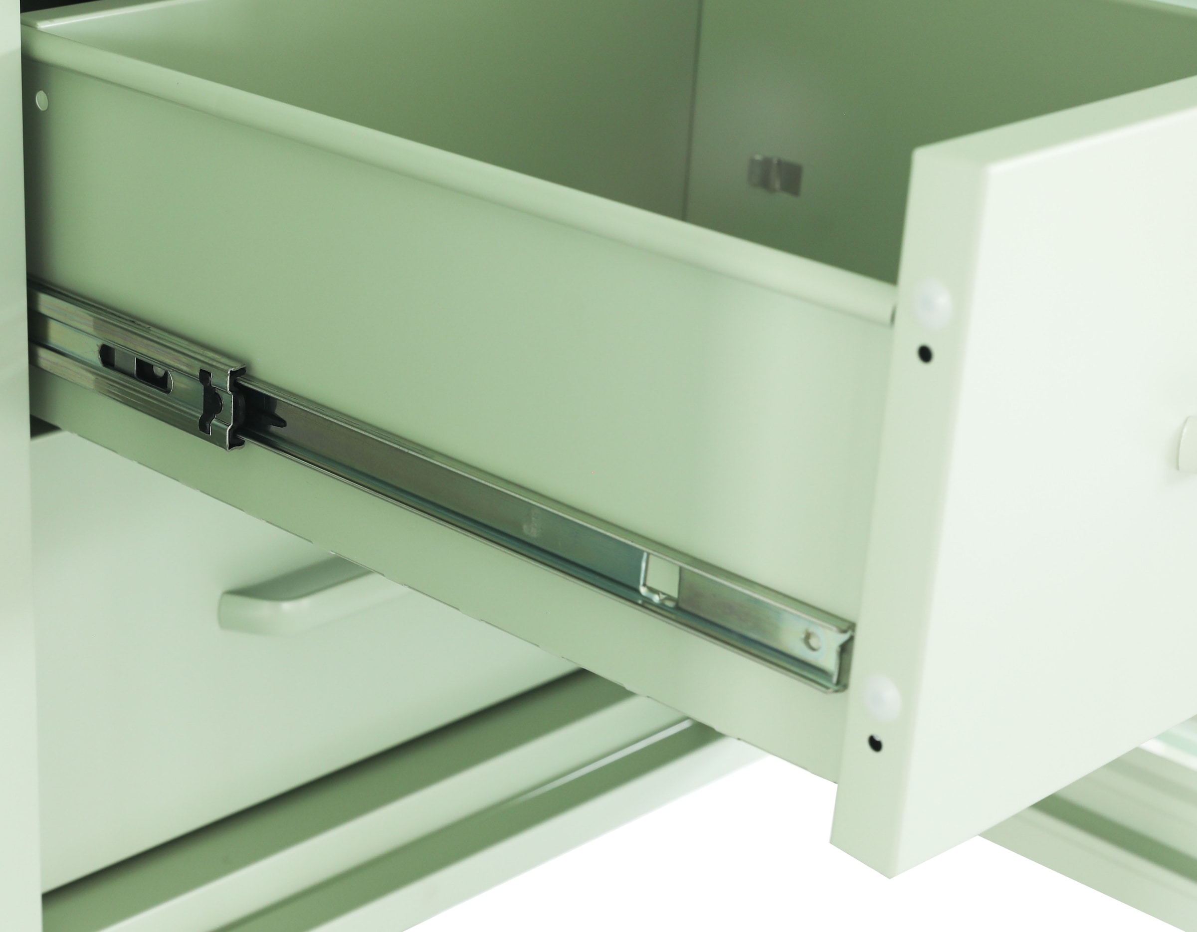 GOODproduct Kleiderschrank »GERRON Kleiderschrank Metallschrank Spind« Schlafzimmerschrank, 4 Türen & Schubladen, grün salbei, Breite 158cm