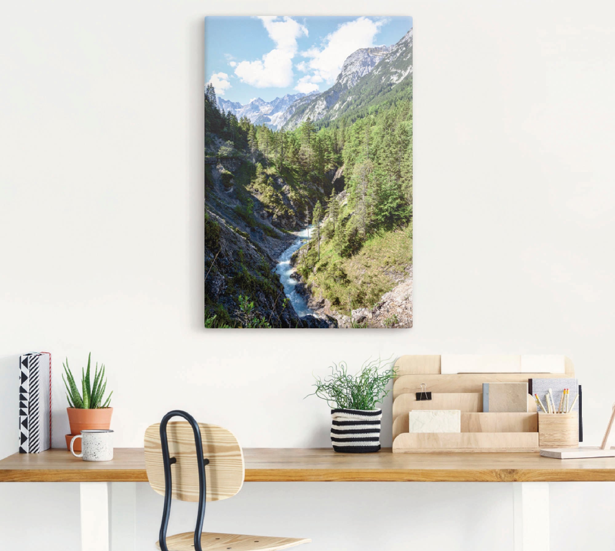 Artland Wandbild »Fluss schlängelt sich durch Tal« Berge 1 Stk. tlg. als Leinwandbild, Poster in verschied. Grössen