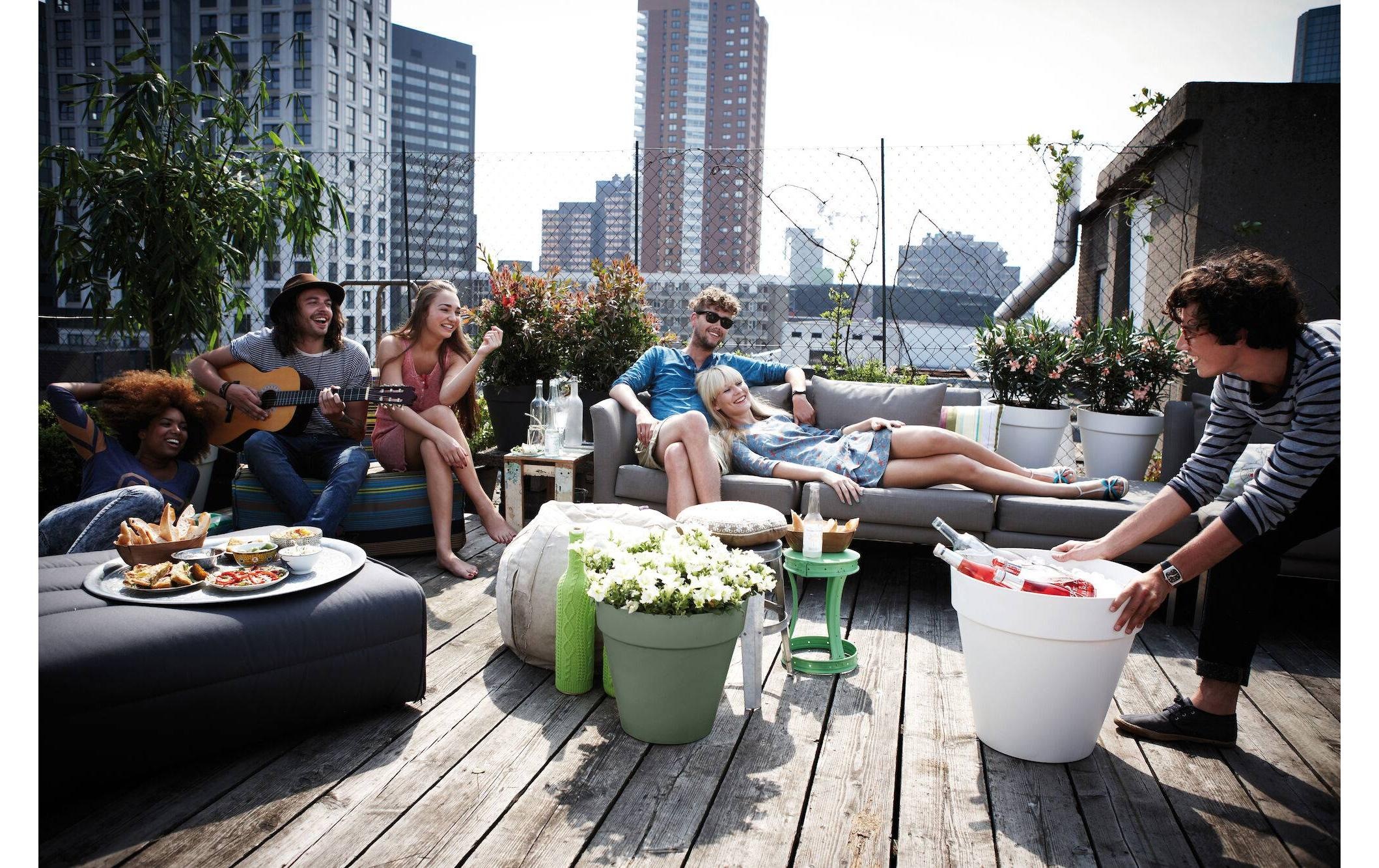 Elho Pot de fleurs »Loft Urban Rund Rollen 40 cm«