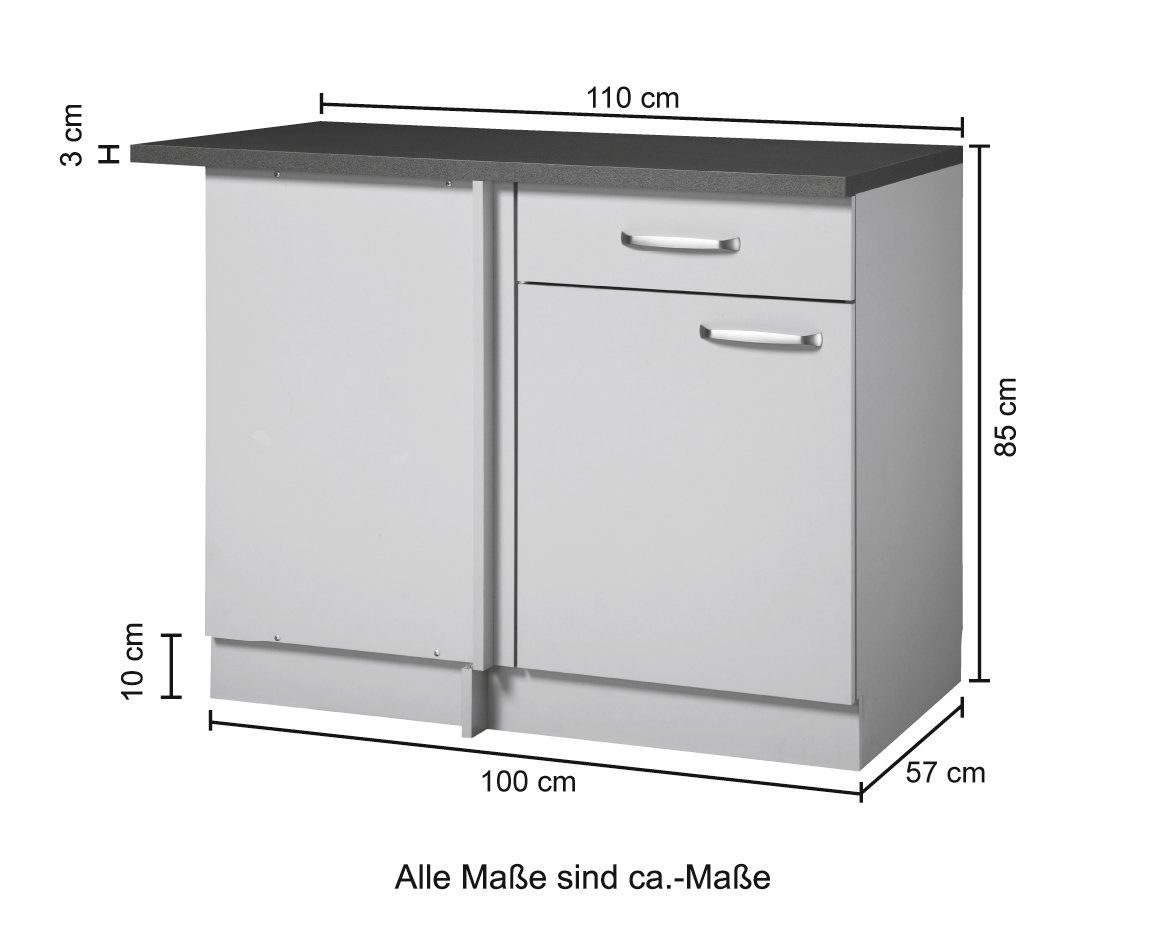 wiho Küchen Meuble bas d'angle »Michigan«