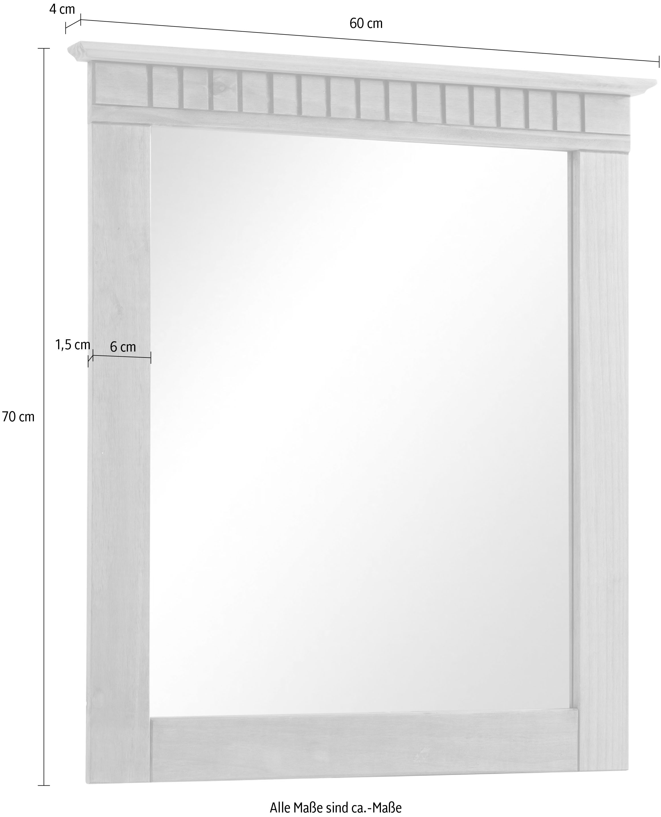 GOODproduct Garderobenspiegel »Lisa« mit dekorativen Fräsungen, Spiegelfläche ca. 44 x 56 cm