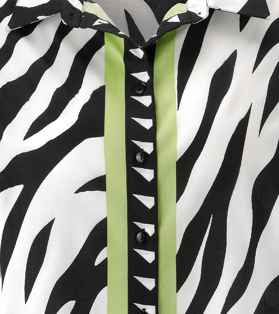 Aniston SELECTED Hemdbluse im Zebra-Look allover mit kontrastfarbigen Streifen