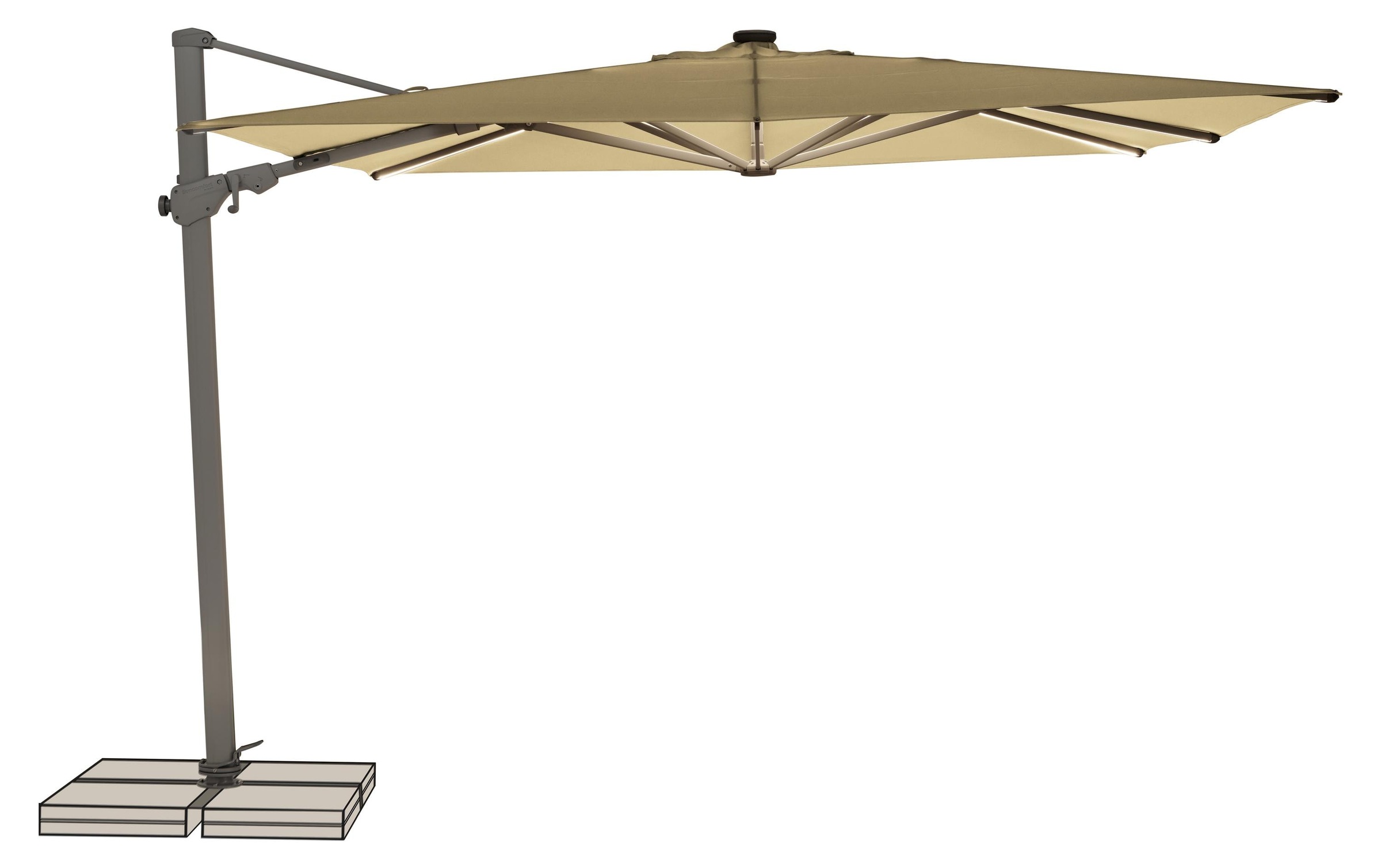   Parasol »Suncomfort by Glatz Varioflex Solar LED, 300 x 300 cm«