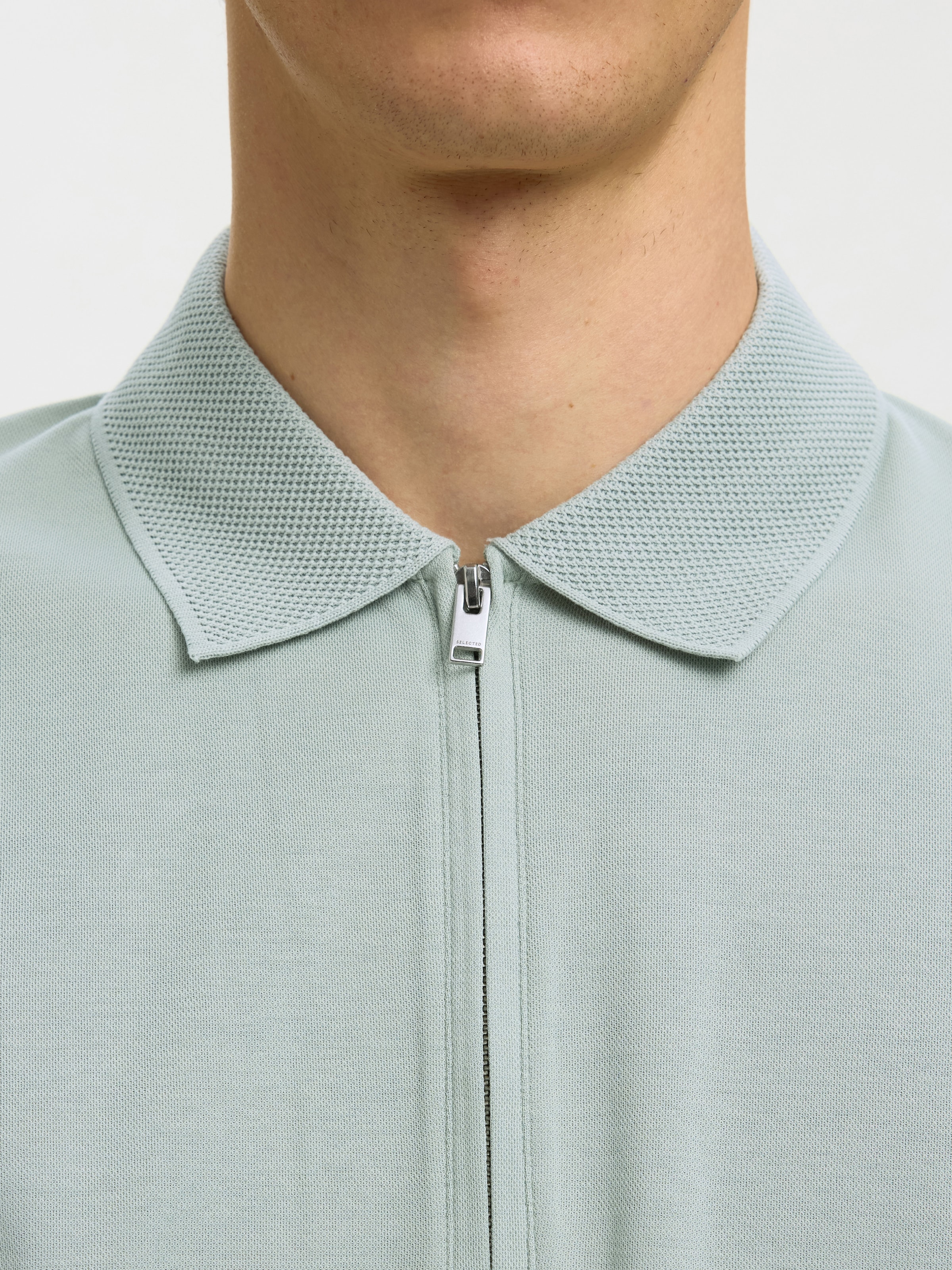 SELECTED Poloshirt »SLHFAVE ZIP SS POLO NOOS« Baumwollmischung, regular fit