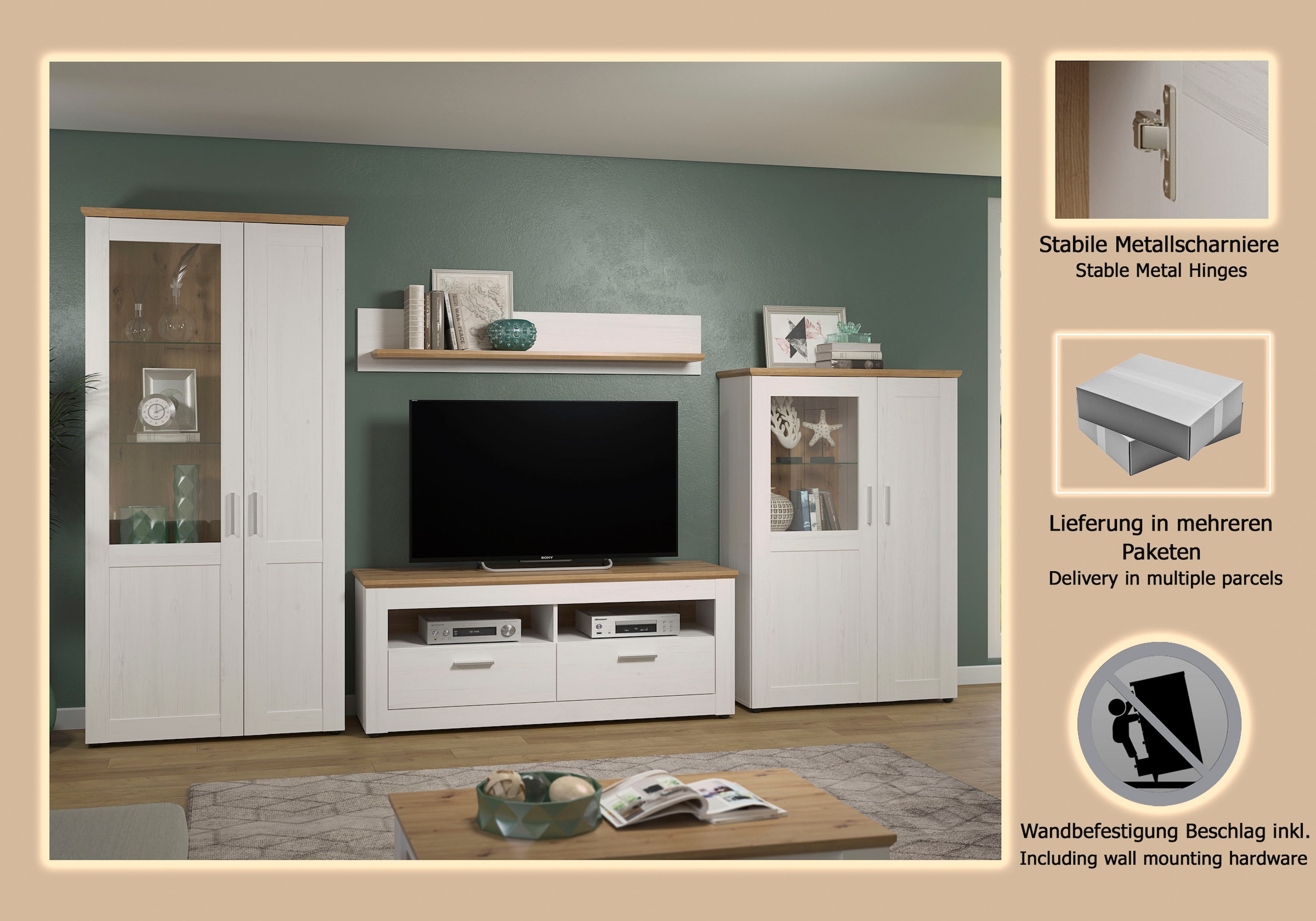 Home affaire Wohnwand »Nybro« Set, 4 Stk. tlg.