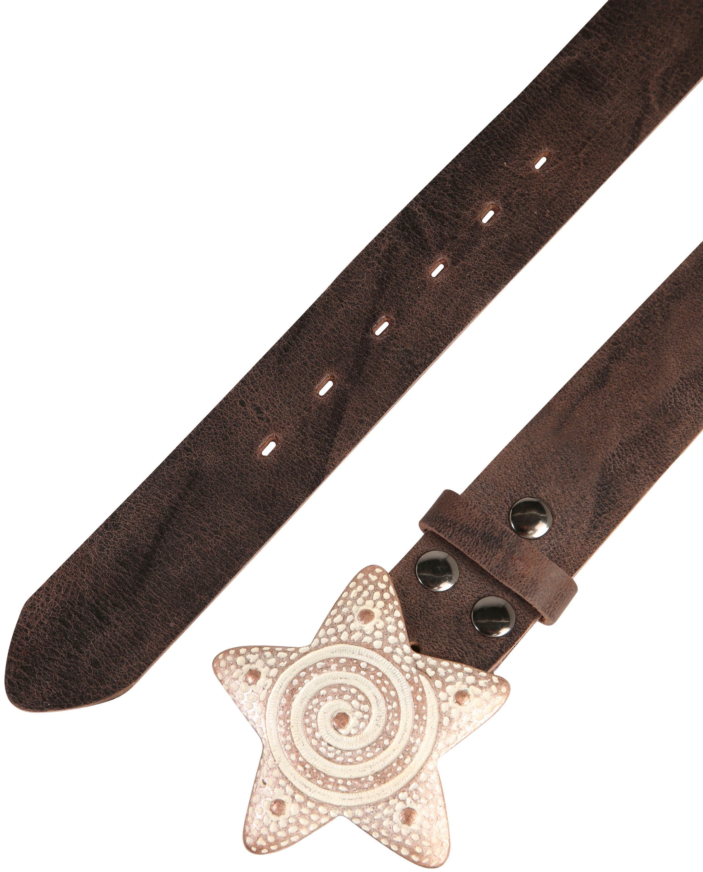 Rettungsring Gürtel Ledergürtel mit Koppelschliesse im Stern-Design