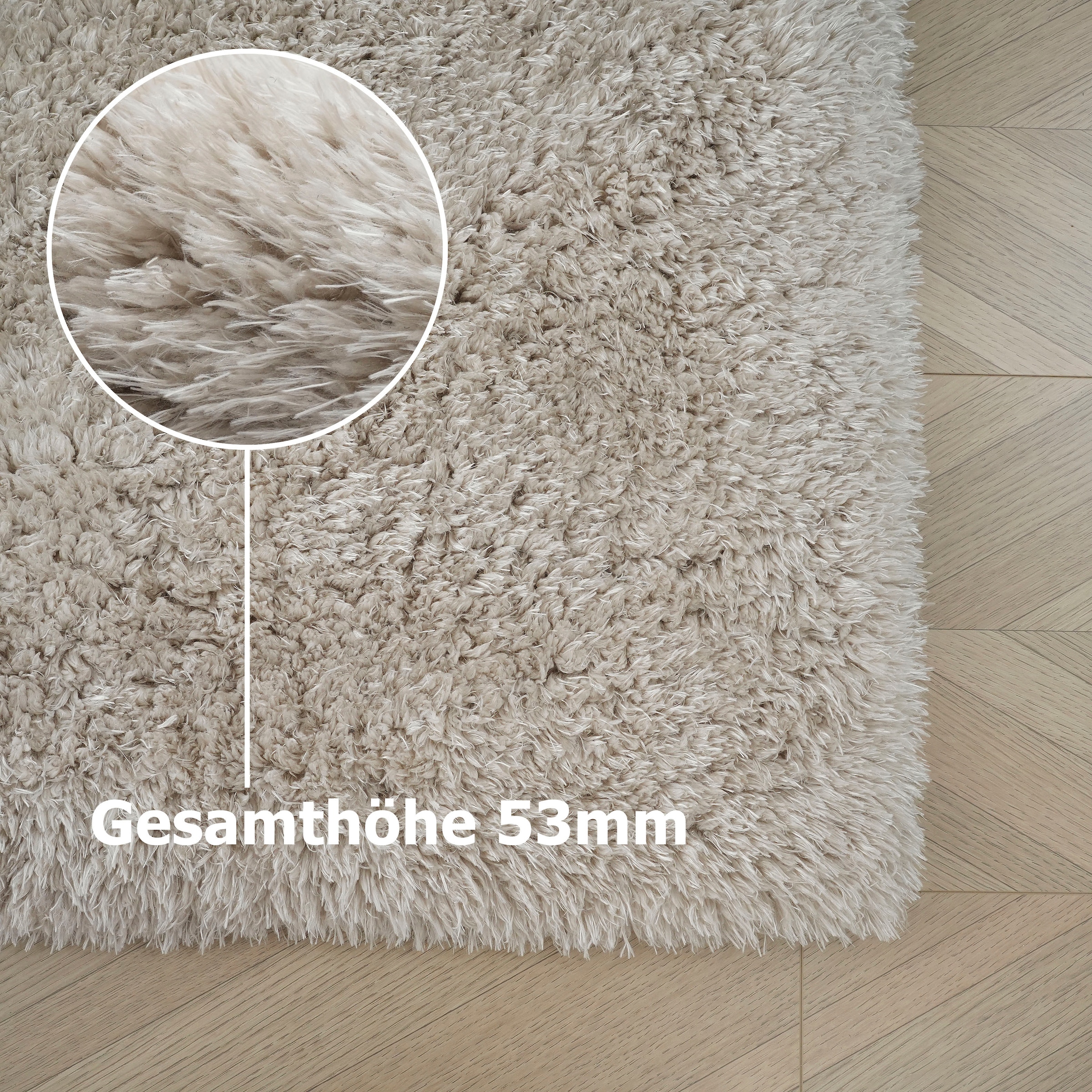 GOODproduct Hochflor-Teppich »Micro Shaggy, aus weicher Mikrofaser« rechteckig 53 mm Höhe weich, flauschig, Uni-Farben, Wohnzimmer, Schlafzimmer, Kinderzimmer