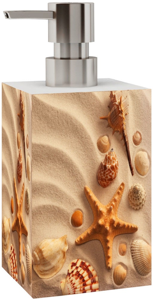 Sanilo Set d'accessoires de salle de bain »mit Motiv, viele schöne Seifenspender und WC Bürsten zur Auswahl« 2-tlg., Desinfektionsspender mit stabiler Pumpe, hochwertig & modern