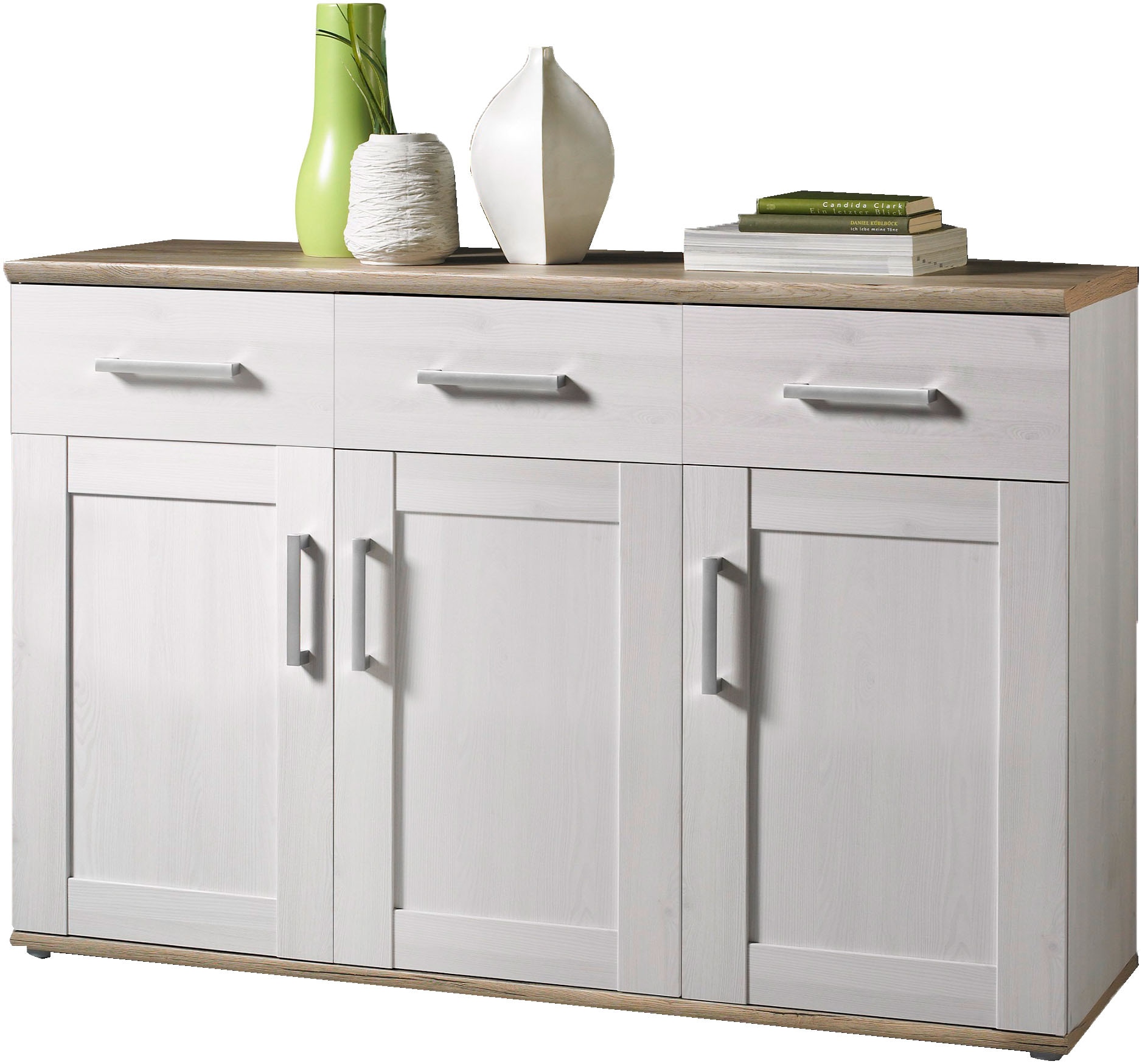 HBZ Sideboard »Romance im Landhaustil, Wohnzimmerschrank BxHxT 140x88x45 cm« 1 Stk. tlg. Mit  3 Türen, 3 Schubkästen und 3 Einlegeböden