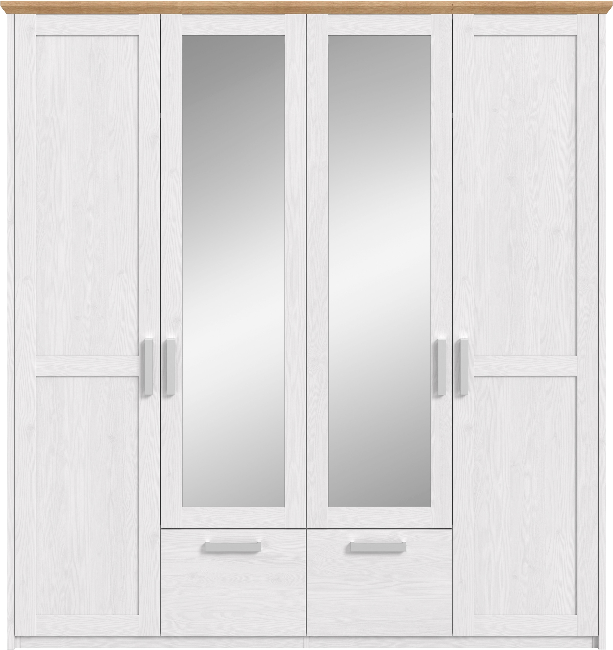 Home affaire Kleiderschrank »COSENZA,TOPSELLER!, Breite 188cm, viel Stauraum, in Landhausoptik« 2 Schubkästen mit Vollauszug, 4 Türen, 2 Kleiderstangen, viel Stauraum,  Schlafzimmerschrank, Schrank, Garderobenschrank