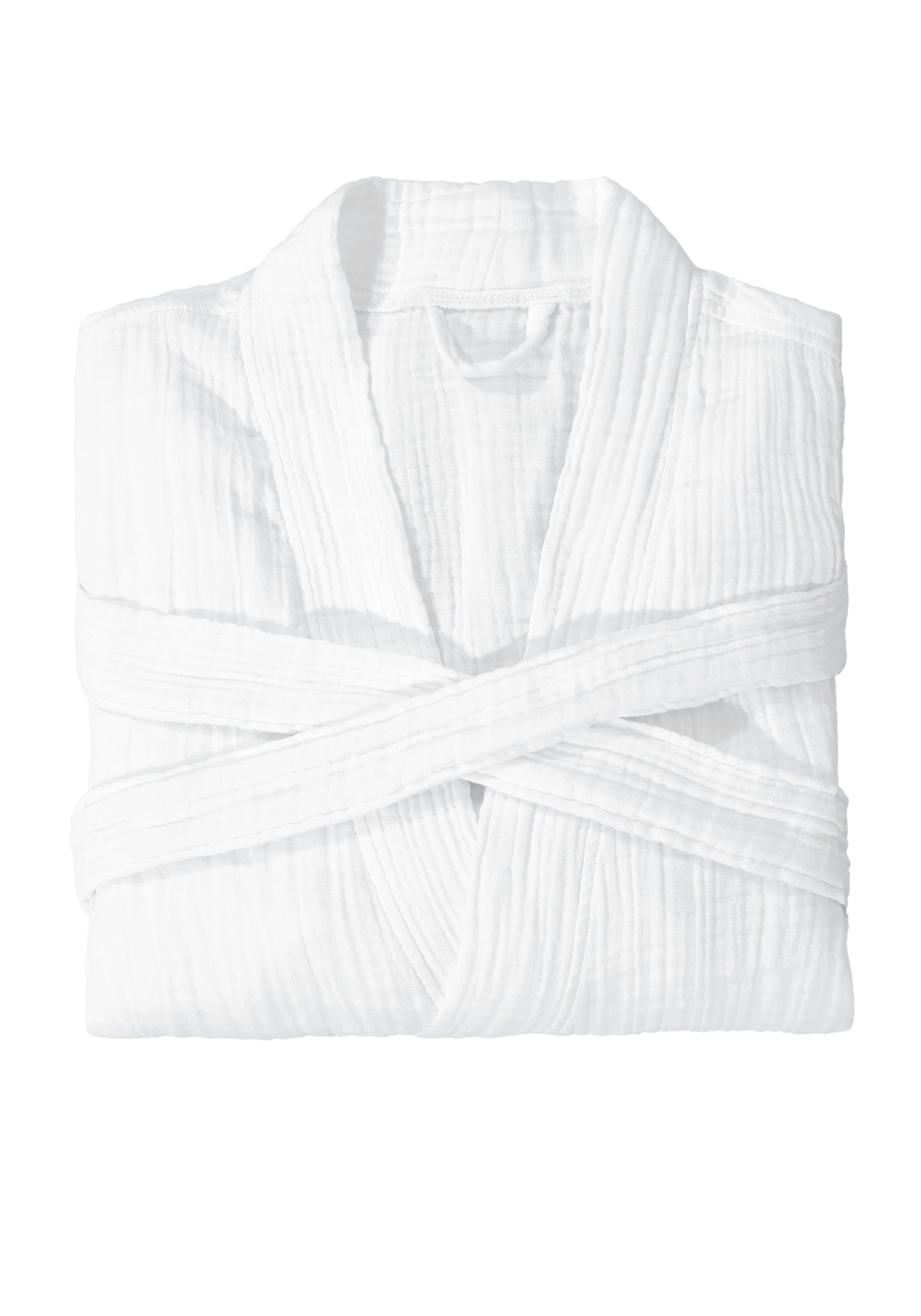 my home Peignoir de bain »Juna Musselin, ideal für Sauna & Spa, Hotelbademantel, Morgenmantel« 1 cuis modern, leichte Qualität, 100% Baumwolle