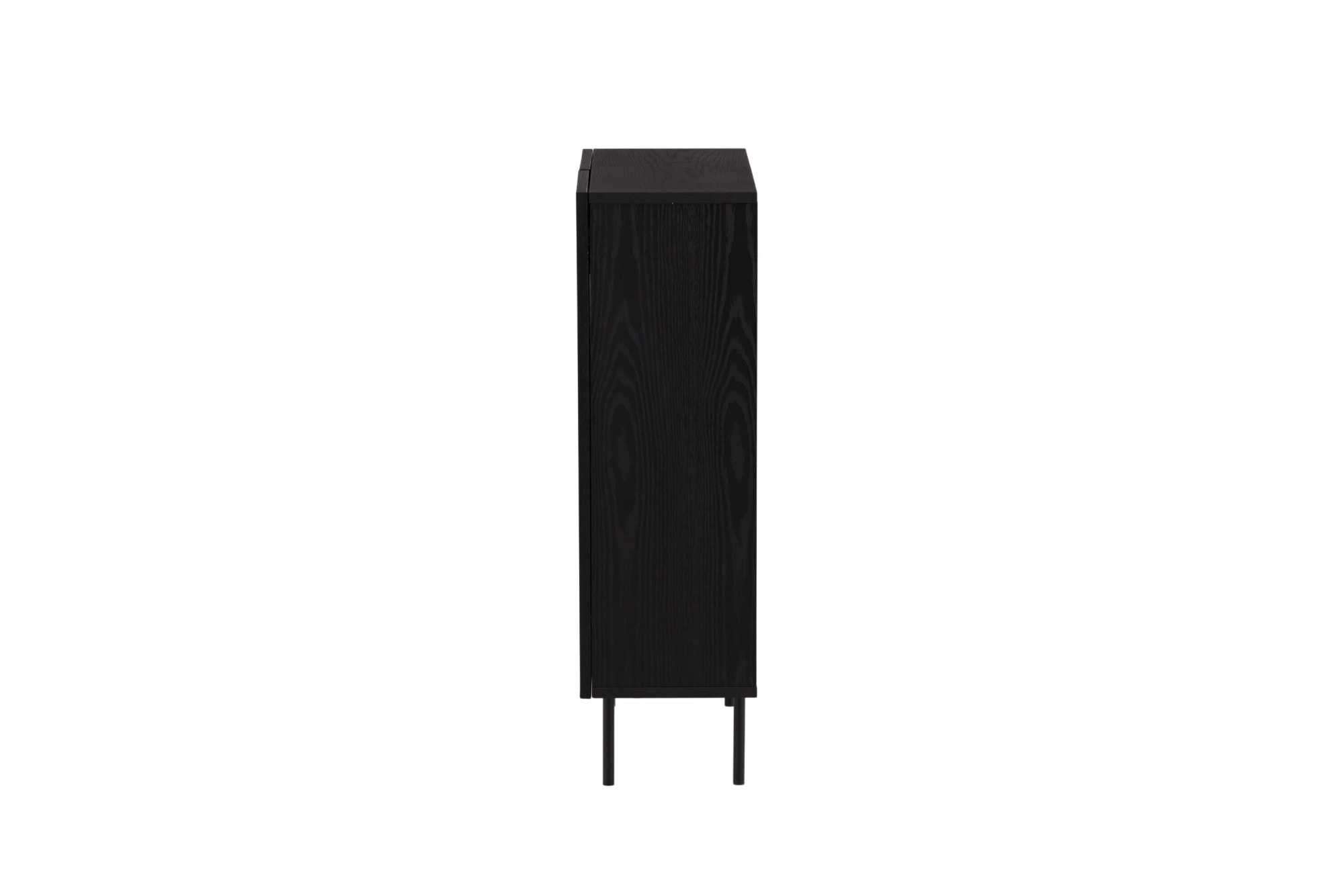 Venture Home Armoire à provisions »Björkön, Stauraumschrank, geriffelt, Höhe 103 cm« Armoire haute, MDF, façades rainurées, pieds en acier, style scandinave